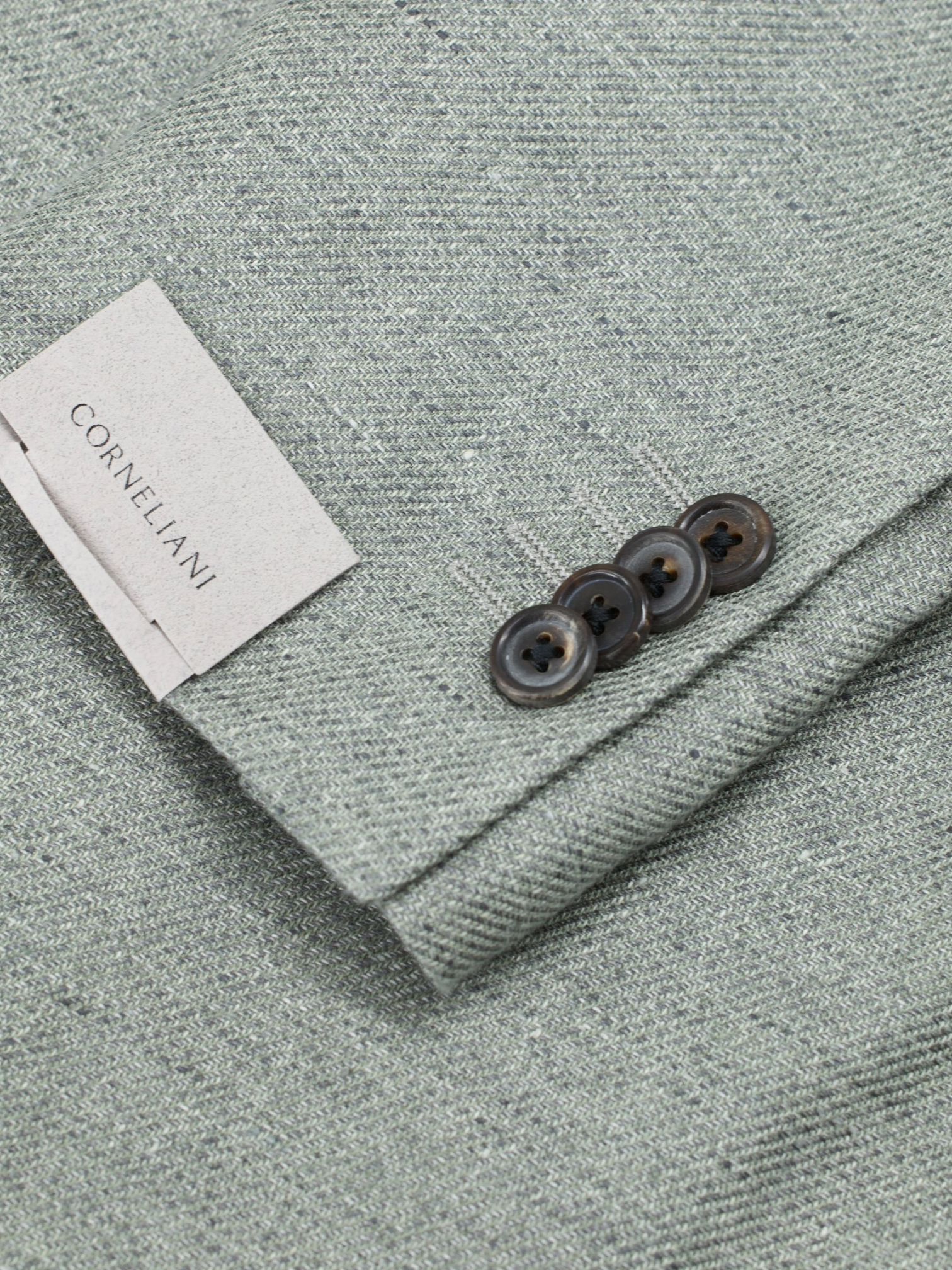 Corneliani Sage Green Linen & Lyocell Twill Summer Jacket