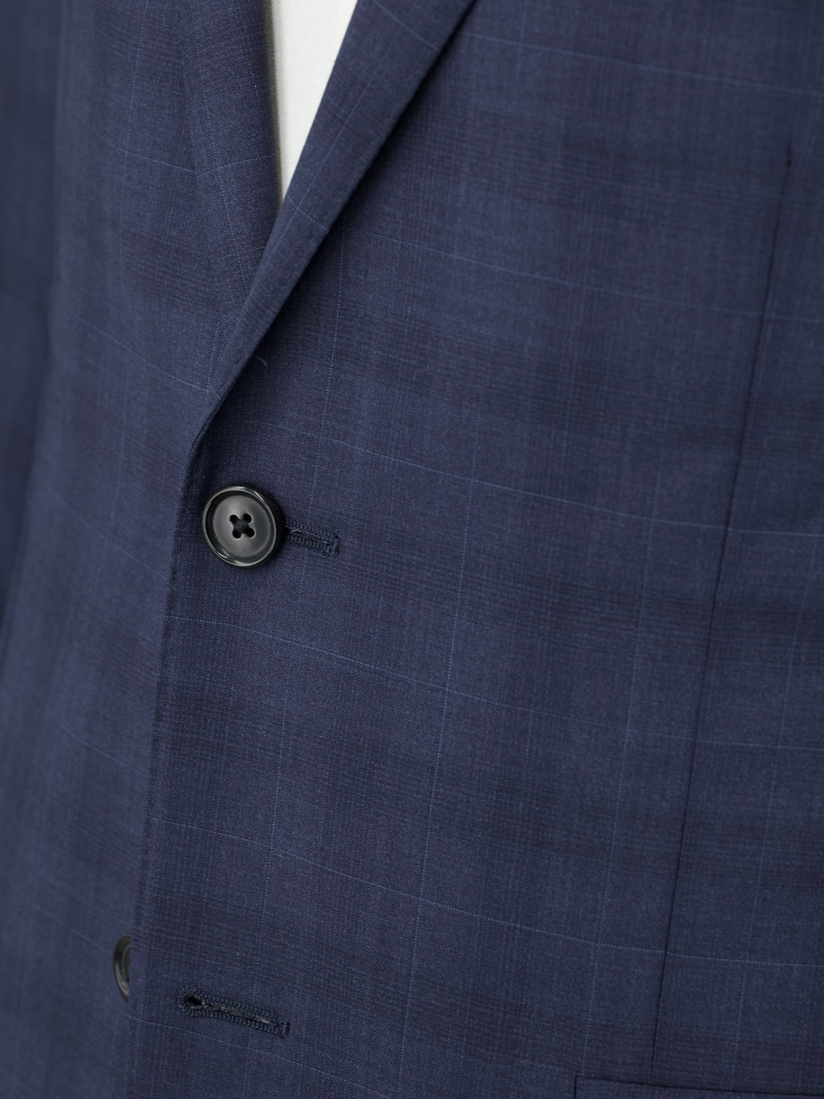 Corneliani Dark Blue Fine-Wool Checkered Suit