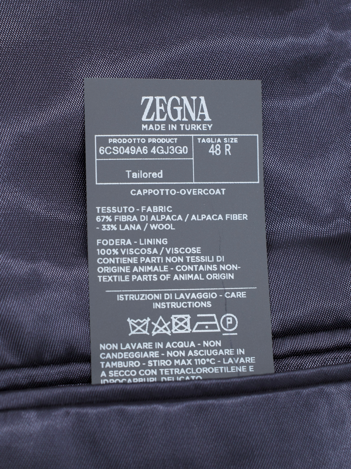 Ermenegildo Zegna Navy Plushy Alpaca & Wool Winter Overcoat