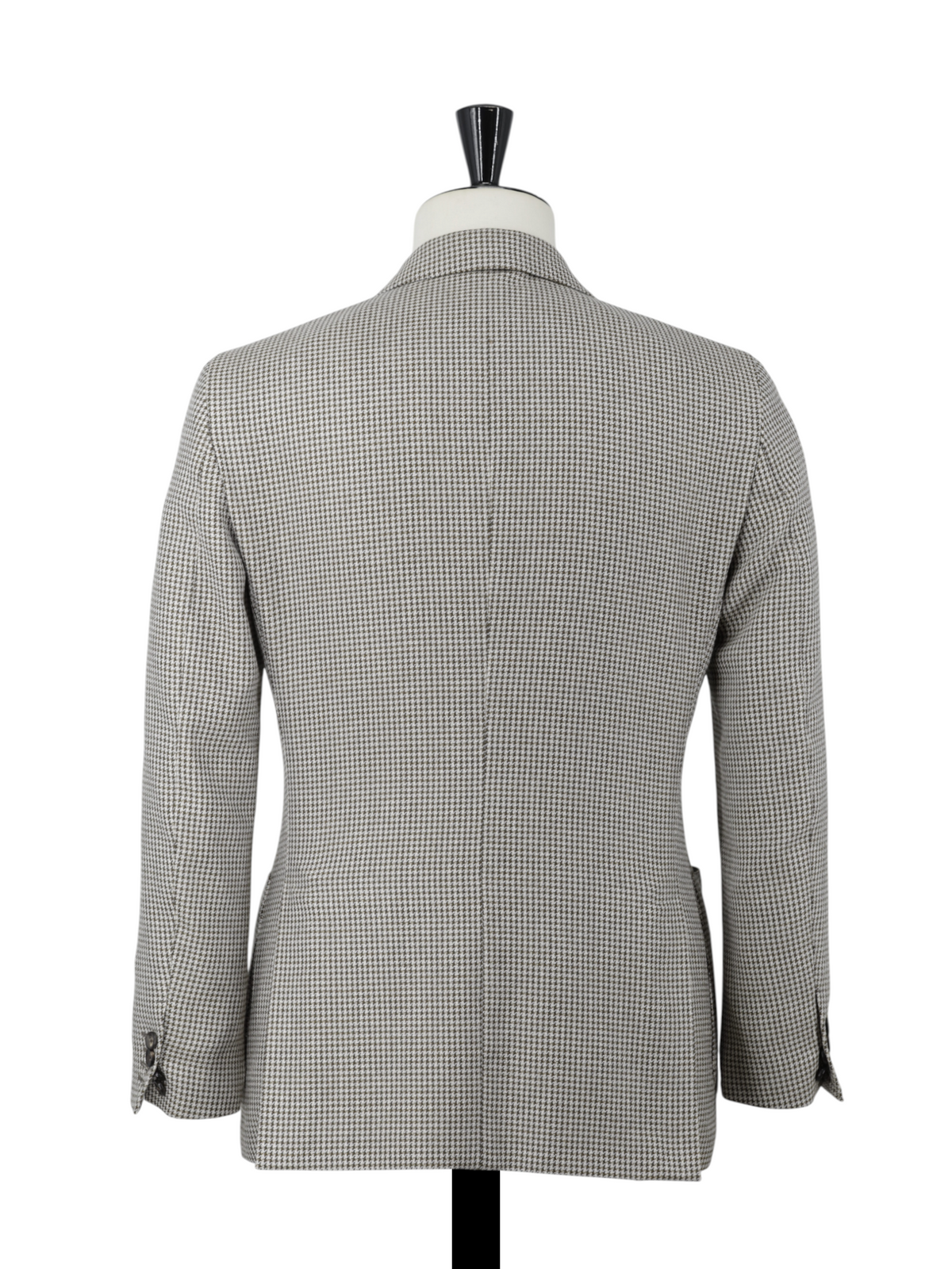 Lardini Light Brown Double-Breasted Wool & Silk Pied de Poule Jacket