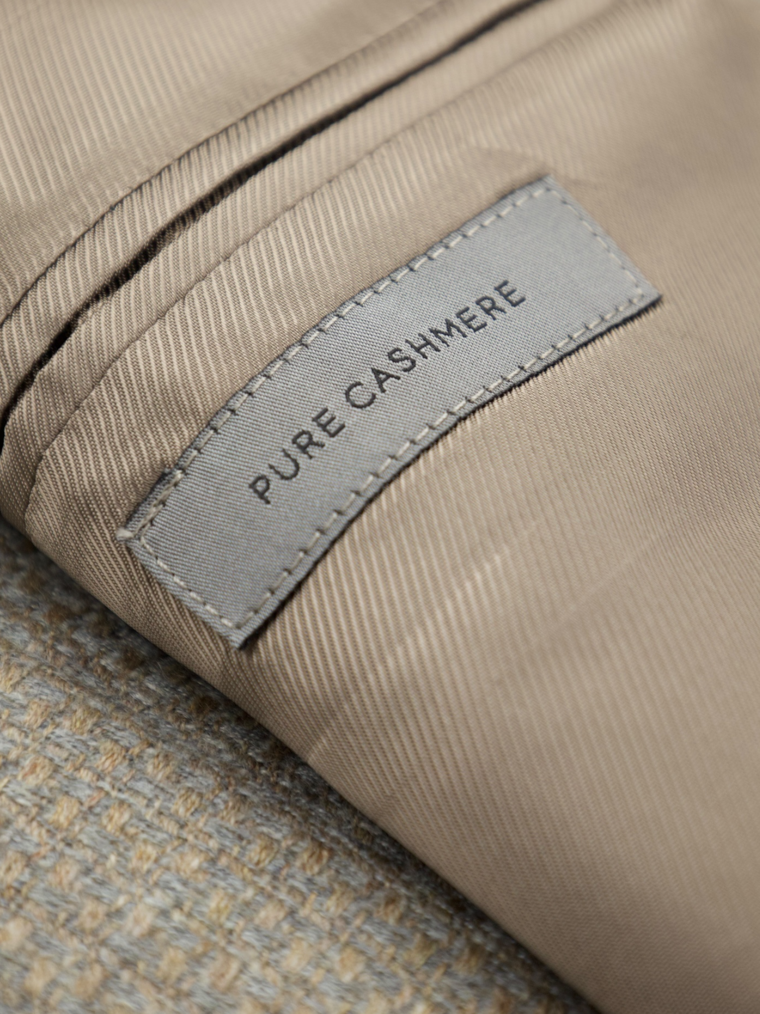 Corneliani Greige Pure Cashmere Micro-Pattern Jacket