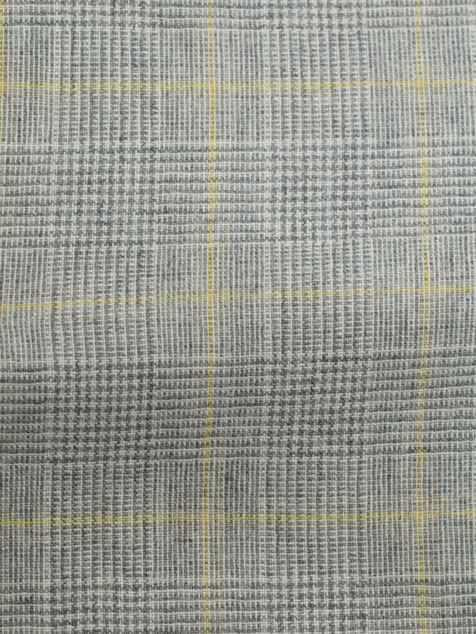 Cesare Attolini Light Grey & Yellow Pure Cashmere Prince of Wales Jacket