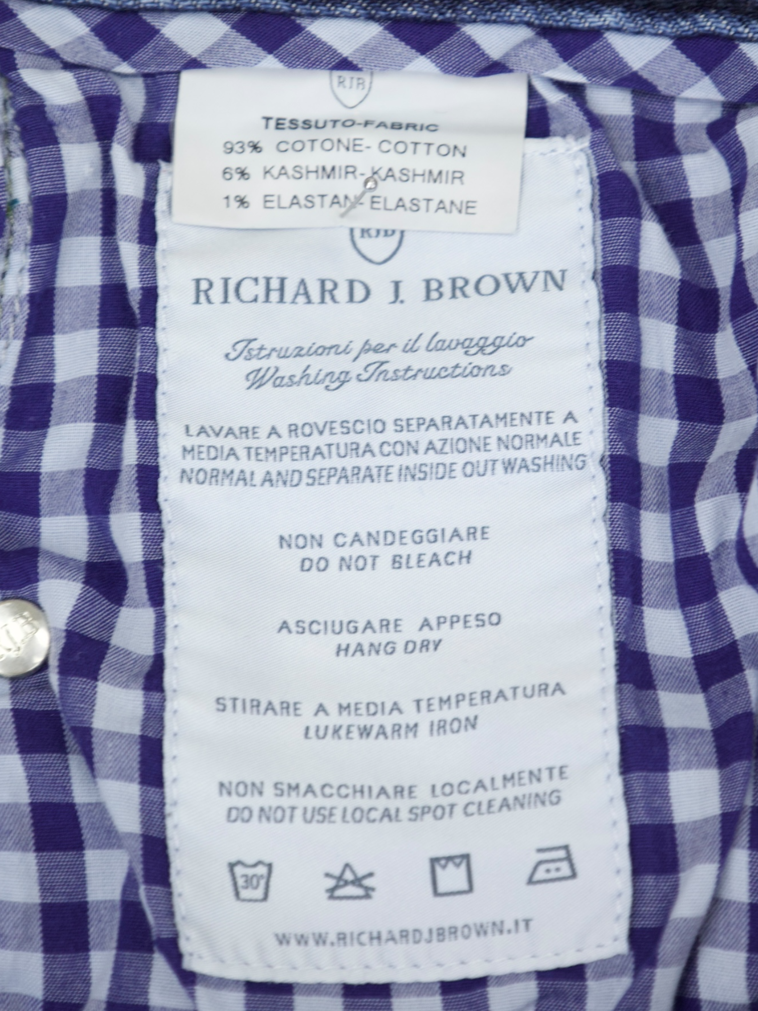 Richard J. Brown Dark Blue Cotton & Cashmere Denim Jeans