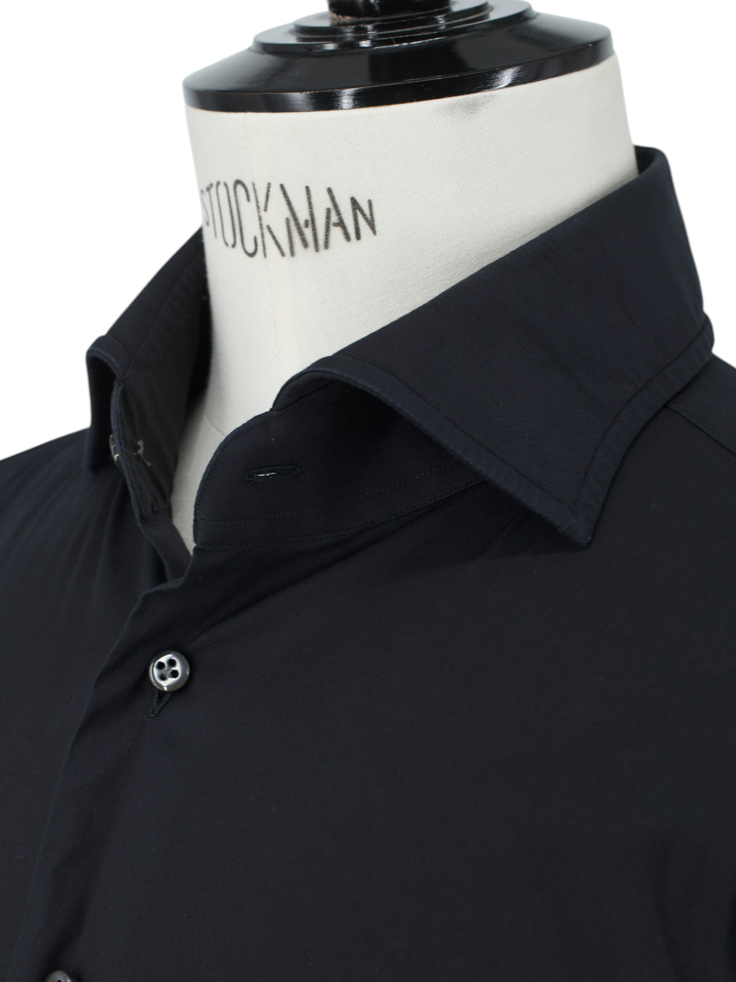Emanuele Maffeis Black Cotton & Stretch Dress Shirt