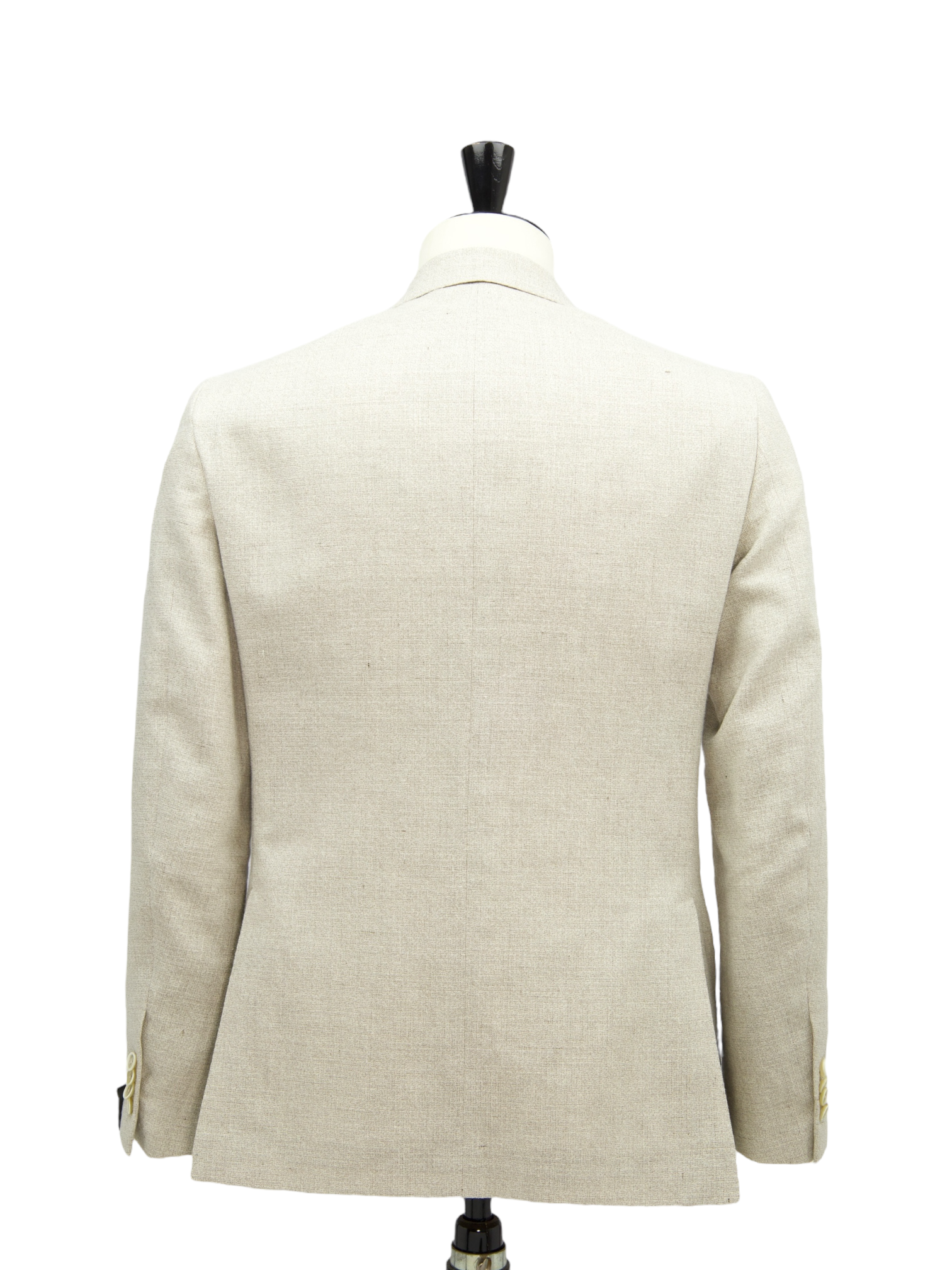 Caruso Sand Double Breasted Cotton, Linen & Wool Figaro Jacket