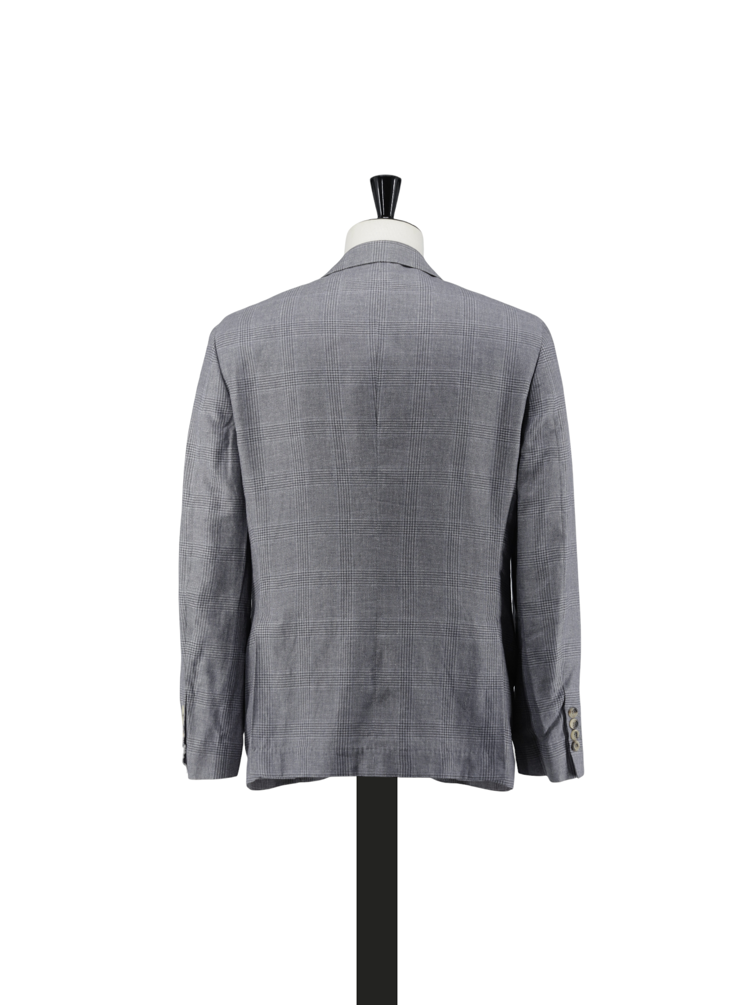 Brunello Cucinelli Sage Grey Linen, Wool & Silk Prince of Wales Jacket