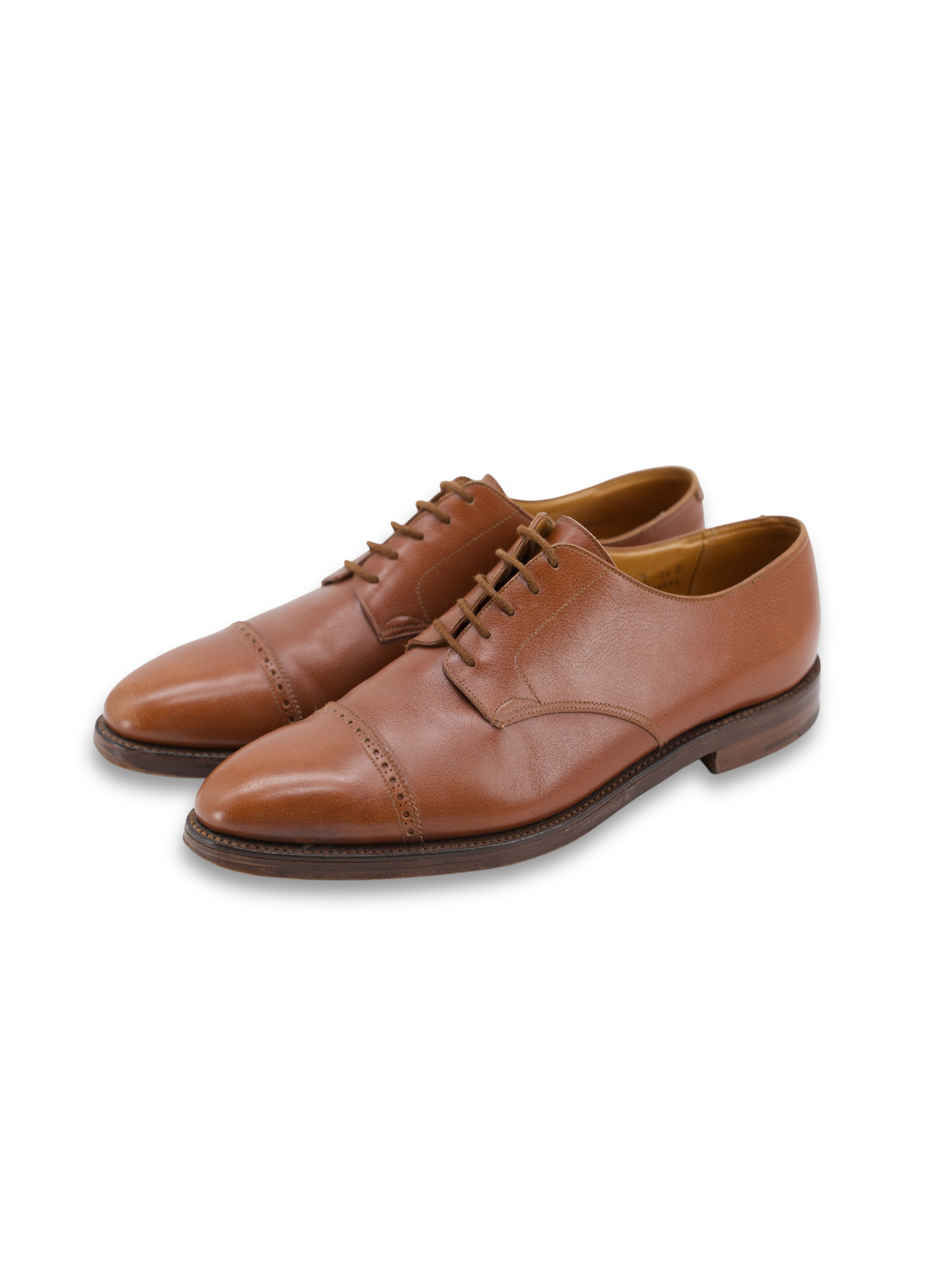 John Lobb Cognac Brown Calfleather Cap-Toe Oxford Russel Lace-Ups