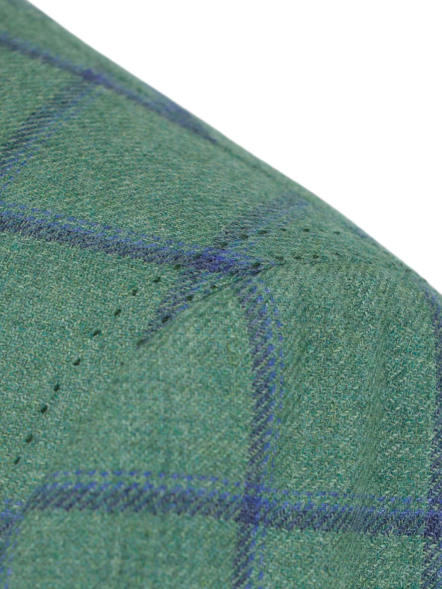 Cesare Attolini Light Green & Blue Cashmere Silk Blend Windowpane Jacket