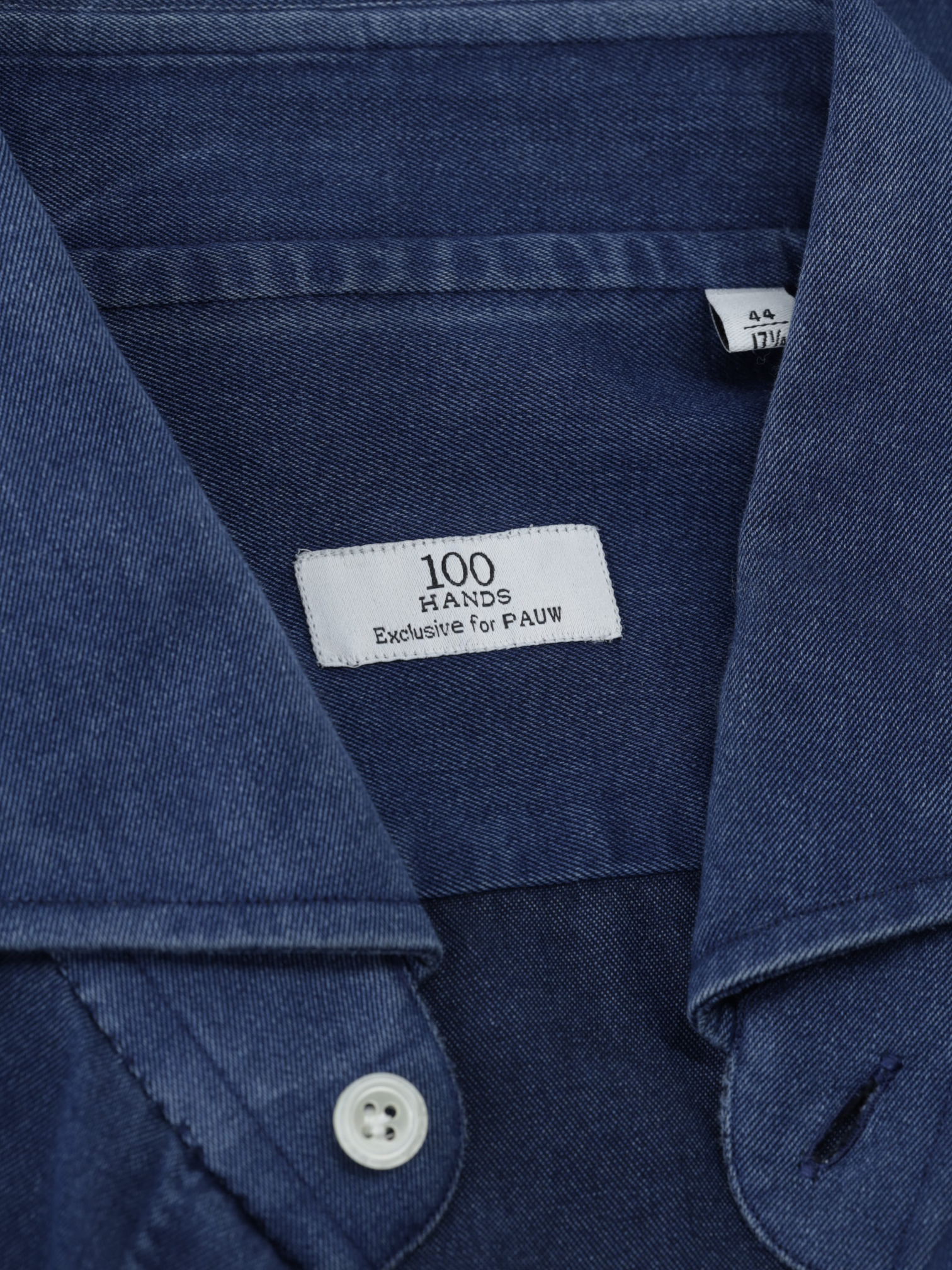 100 Hands Dark Blue Soft Cotton-Denim Twill Shirt