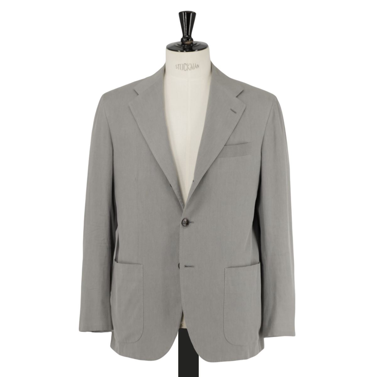 イタリア製 Kiton NAPOLI キトン キートン ノーカラージャケット Kiton Grey Pure Cotton Lightweight Neapolitan Jacket