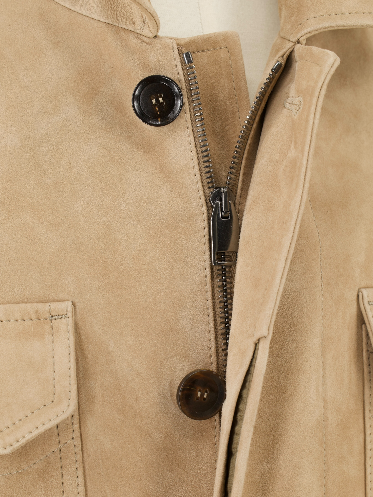 Brioni Beige Sahariana Lambskin Jacket