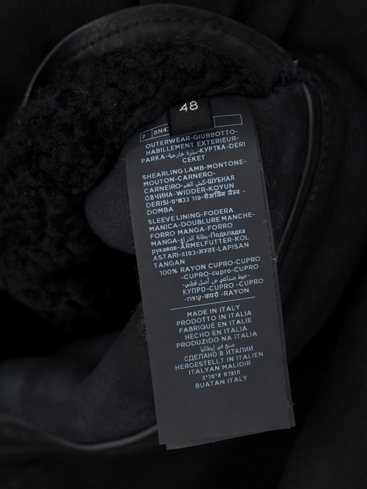 Tom Ford Black Lambskin Nubuck-Shearling Zip-Up Aviator Jacket