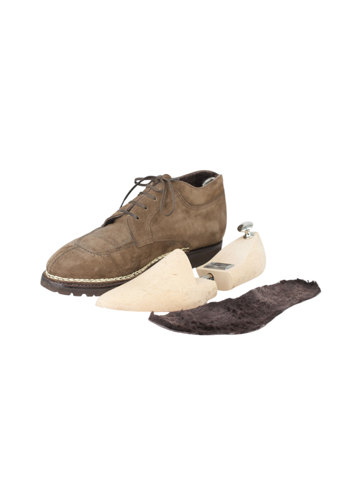 Bontoni Warm Taupe Suede & Castorino-Fur Lining Norvegese Desert Boots