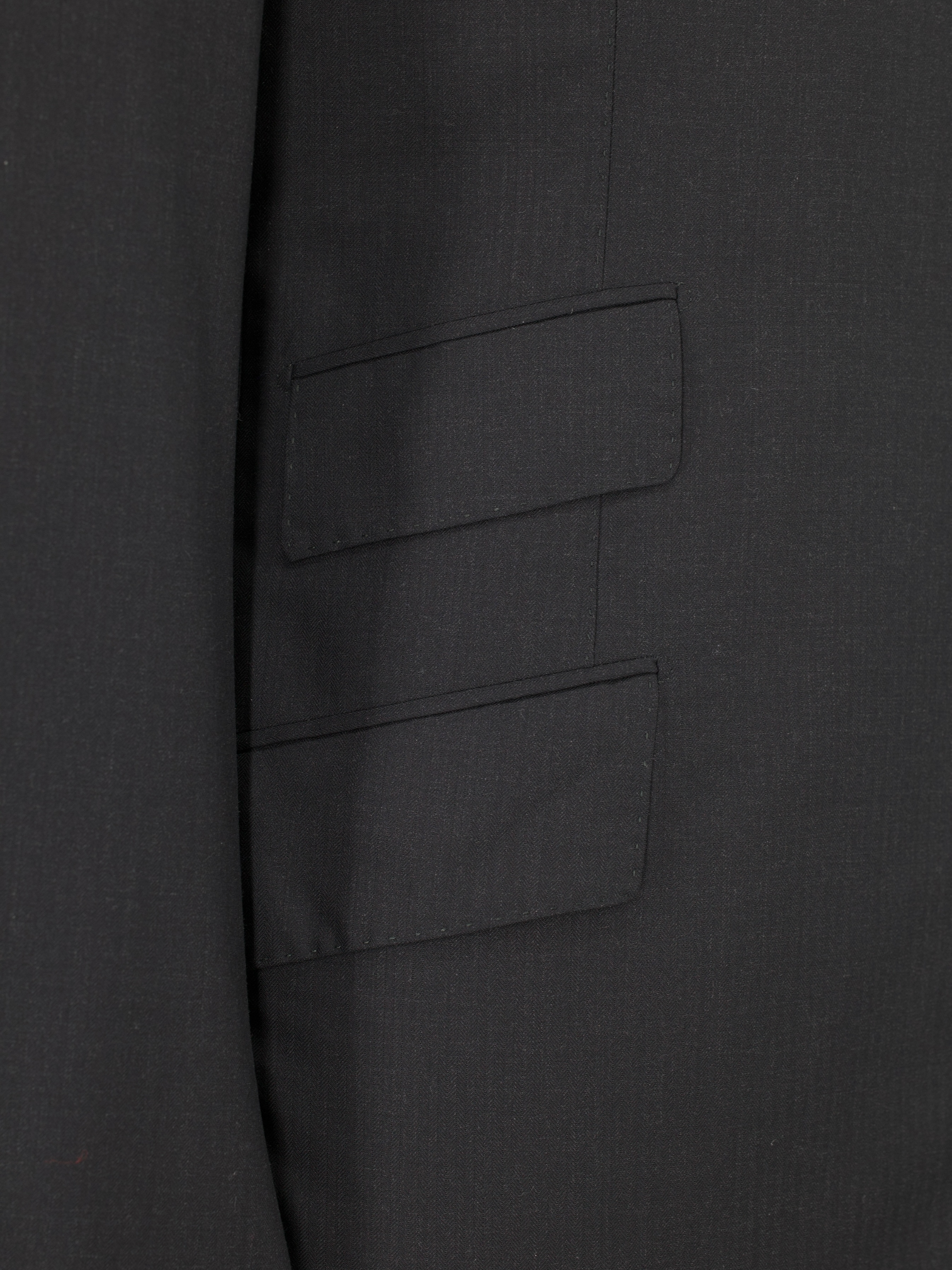 Cesare Attolini Black Super 130's Shadow-Pinstripe Suit