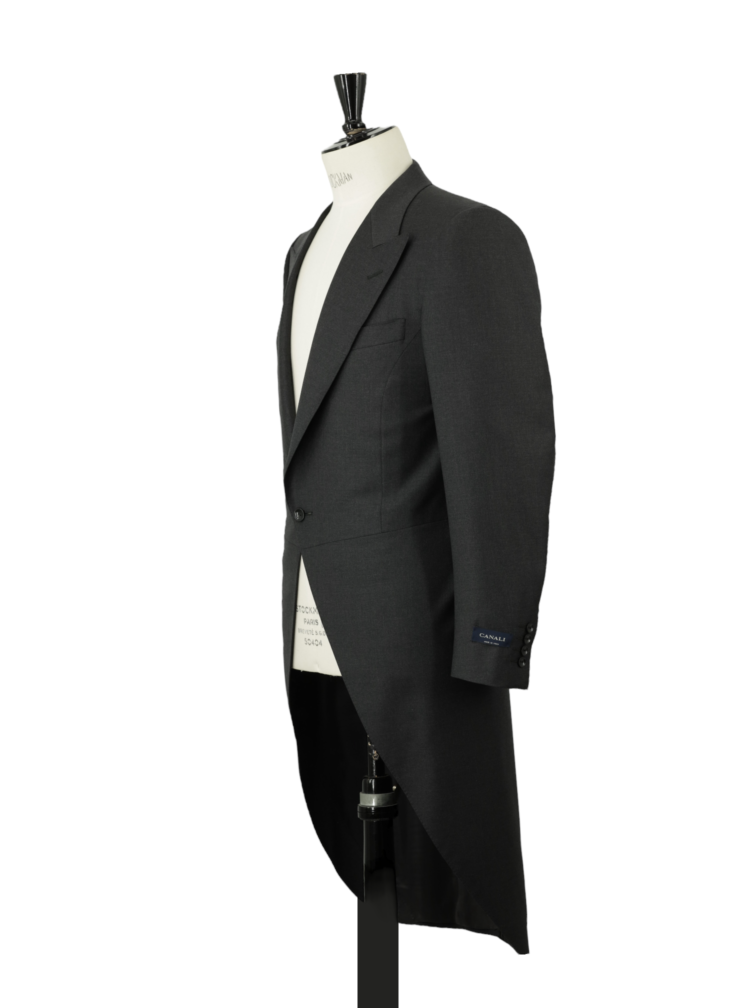 Canali Dark Grey Extrafine Wool Twill Jacquet