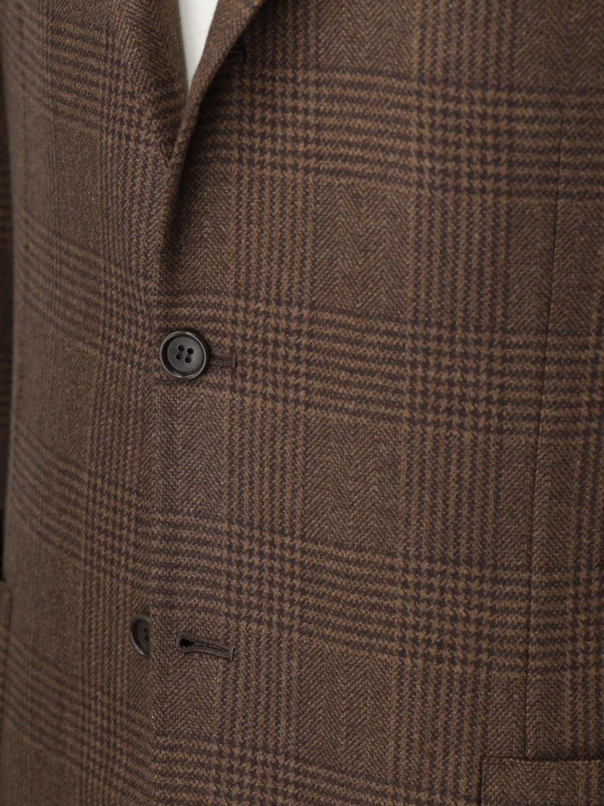 Kiton Brown Pure Plushy-Cashmere Prince of Wales Winter Suit