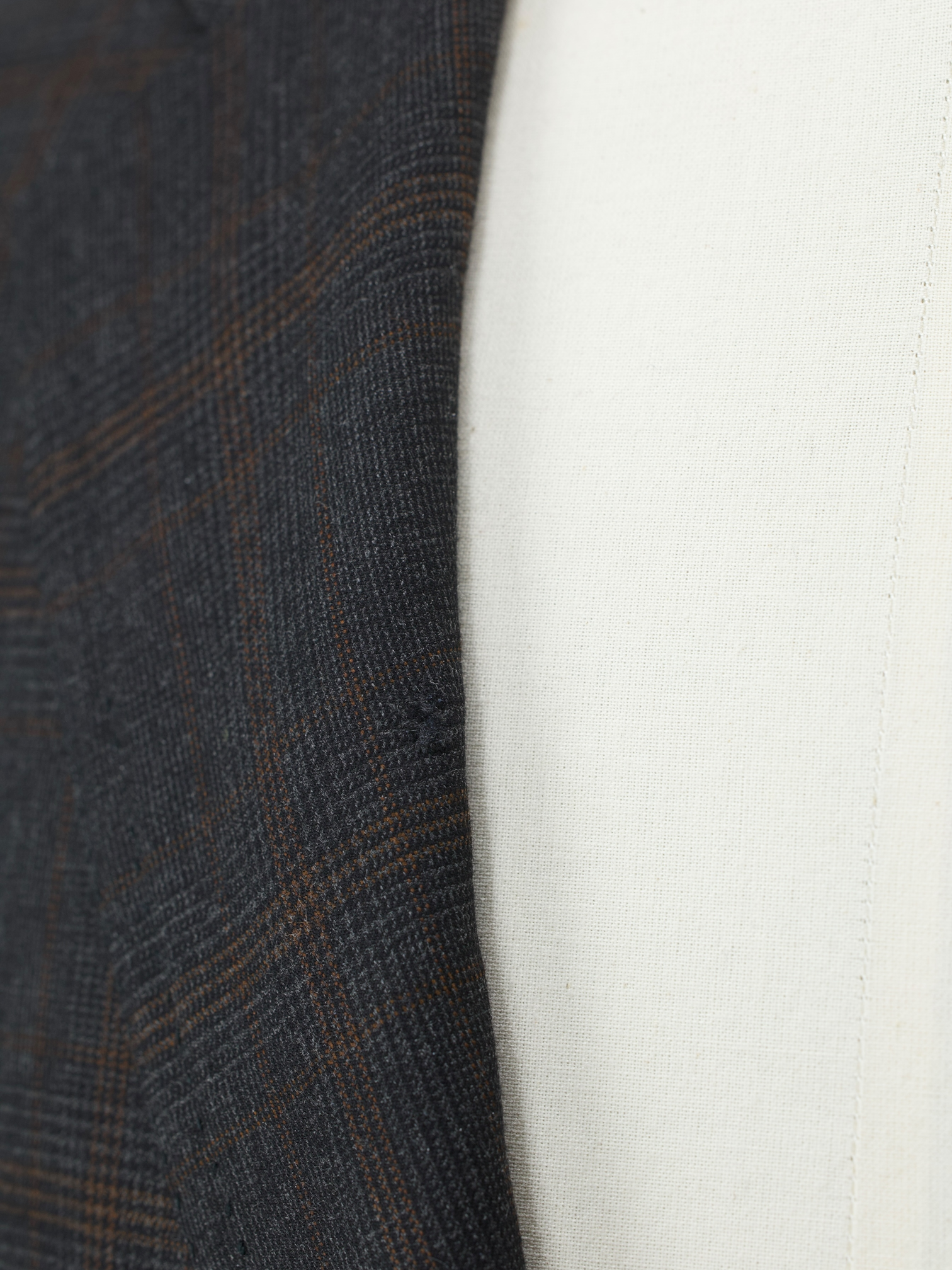 Cesare Attolini Dark Grey & Brown Super 130's & Cashmere Glenplaid Jacket