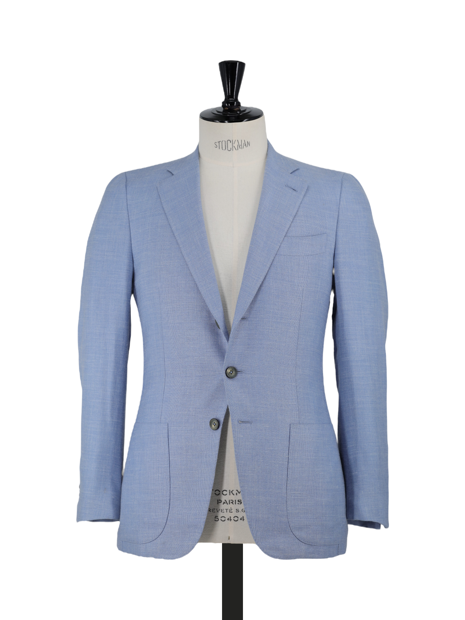 Isaia Light Blue Wool, Silk & Linen Melange Summer Jacket