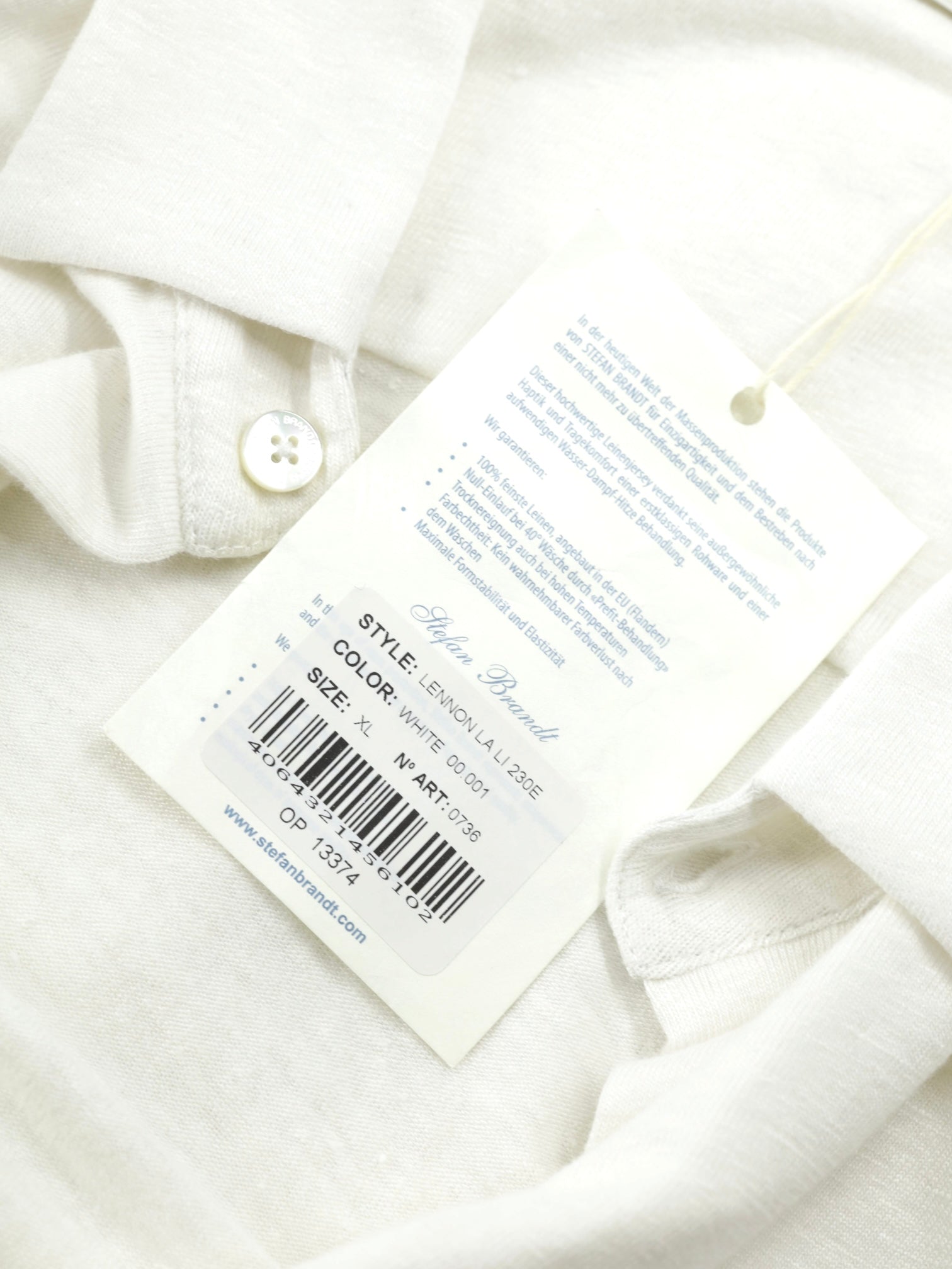 Stefan Brandt Offwhite Linen-Stretch Button-Up Polo