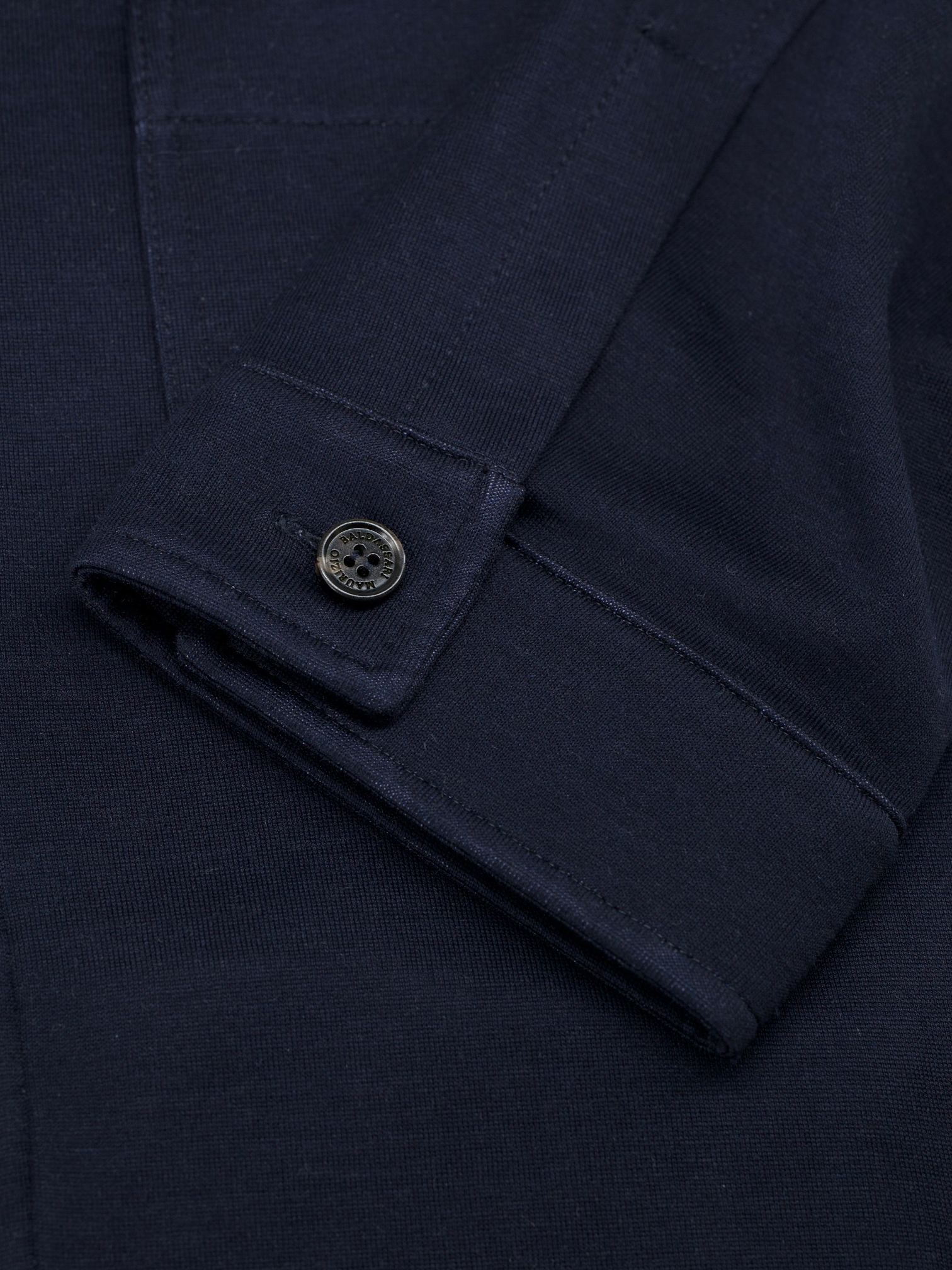 Maurizio Baldassari Navy Double-Faced Silk & Cotton Jersey Shirt Jacket