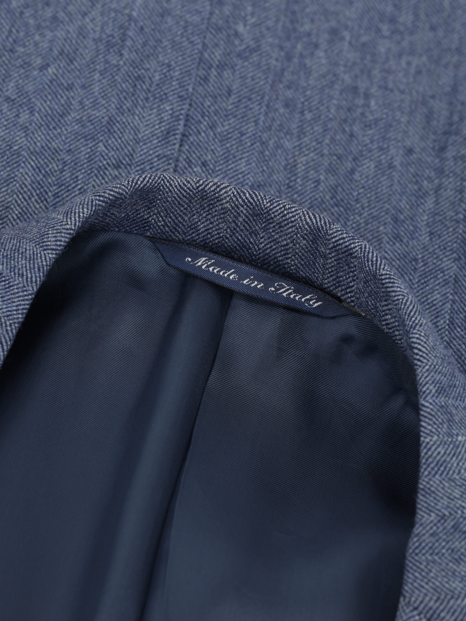 Canali Steel Blue Brushed-Wool Herringbone Jacket