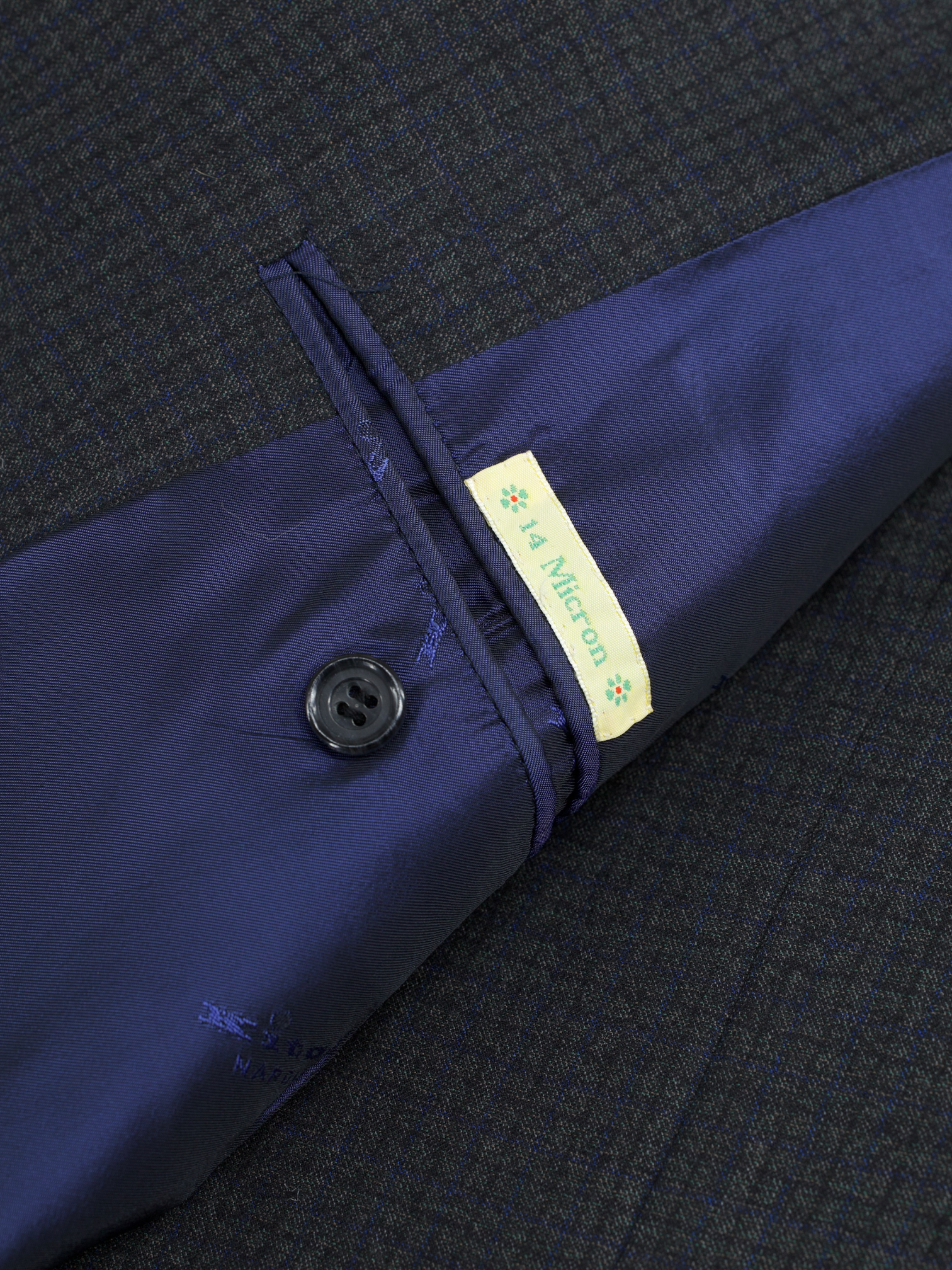 Kiton Donkergrijs & Blauw 14-Micron Wol Micro-Check Jasje