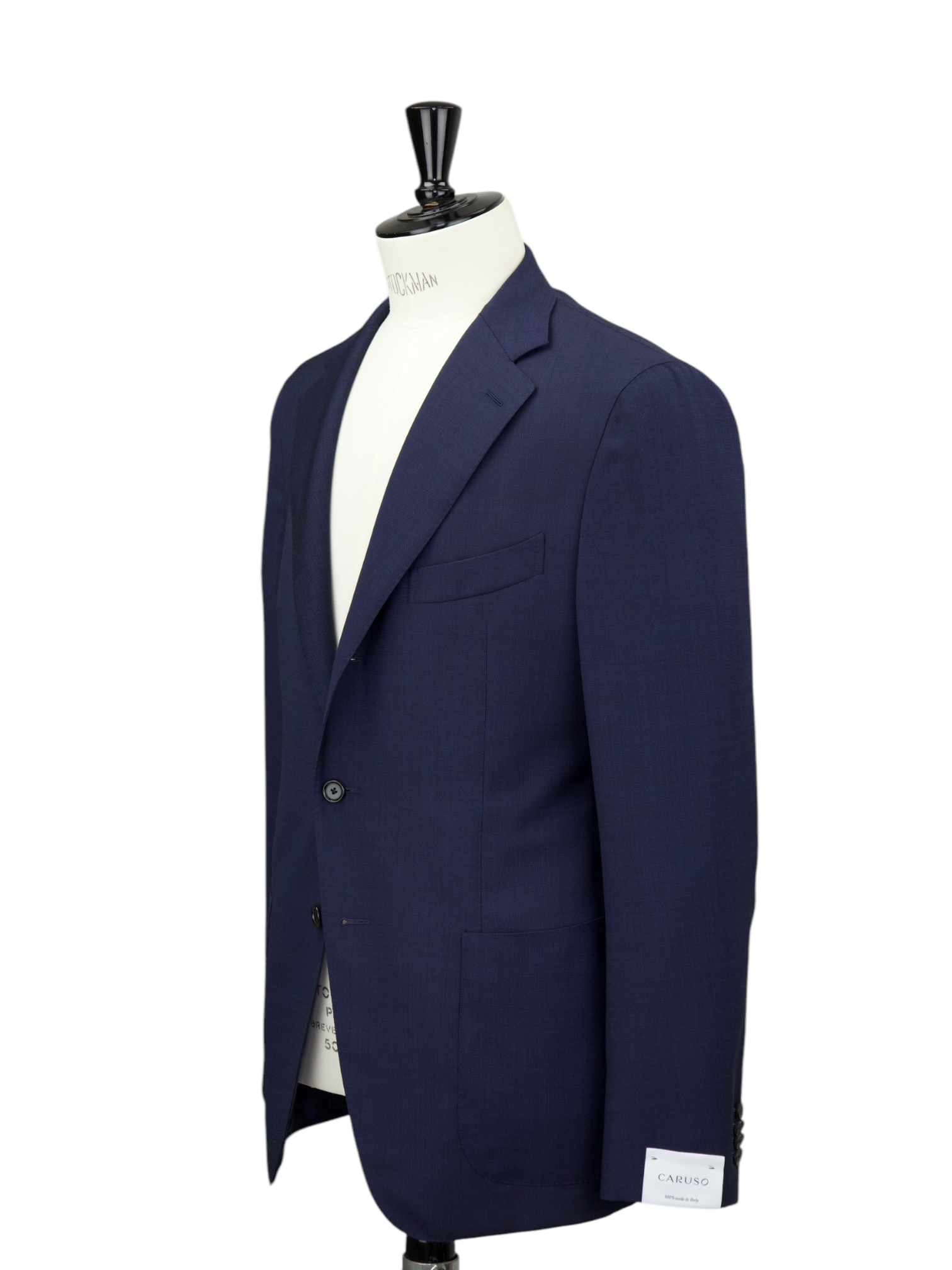 Caruso Navy Wool Serge-Weave Aida Jacket