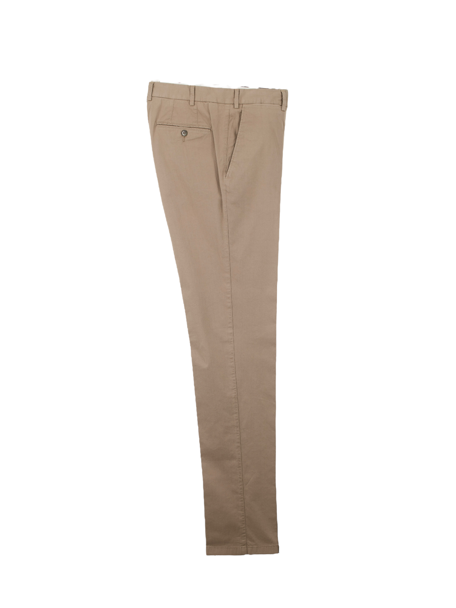 Canali Light Brown Cotton Stretch Tapered Dress Chino