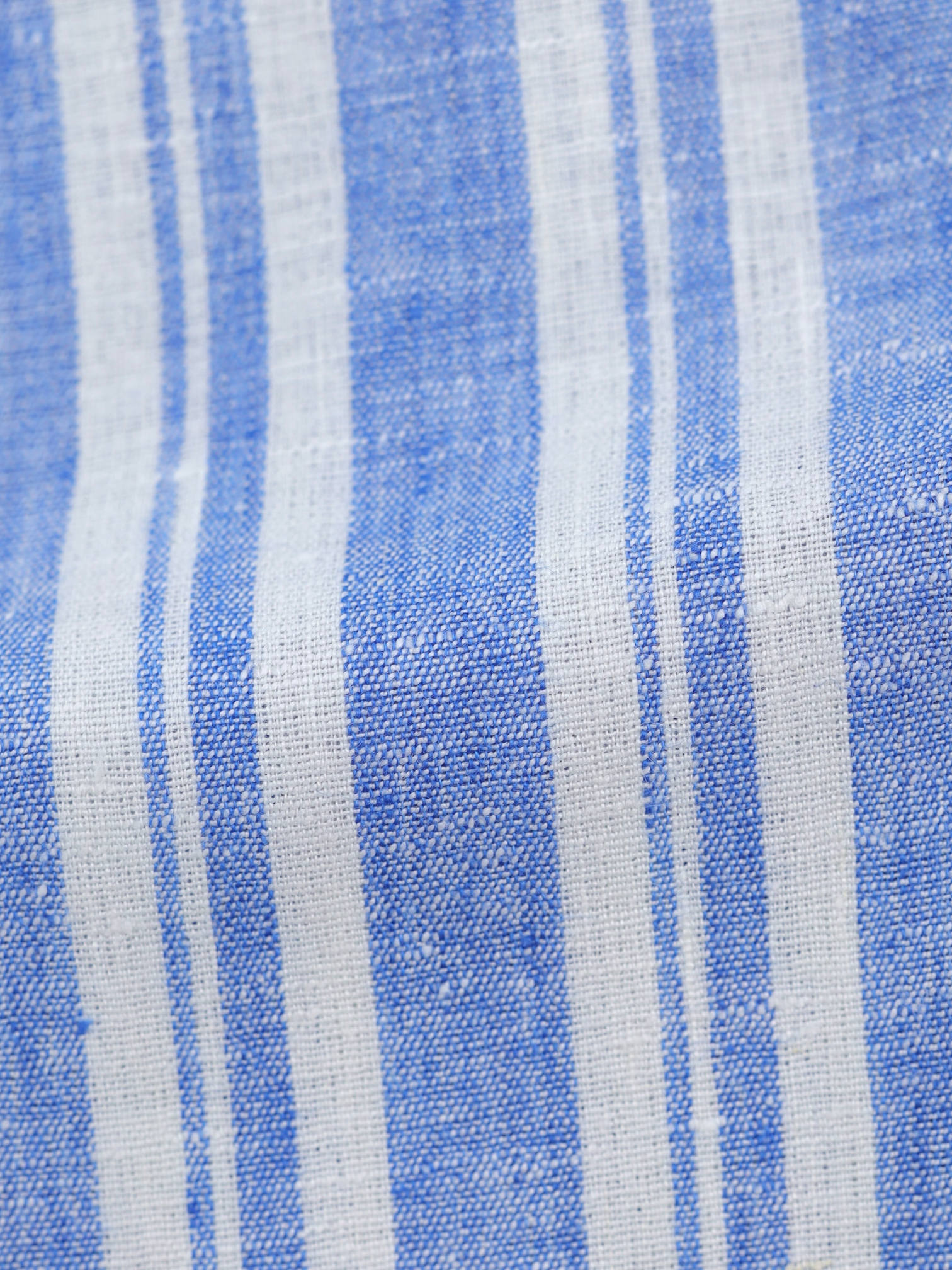 Kiton Light Blue & White Pure Linen Multi Stripe Summer Shirt