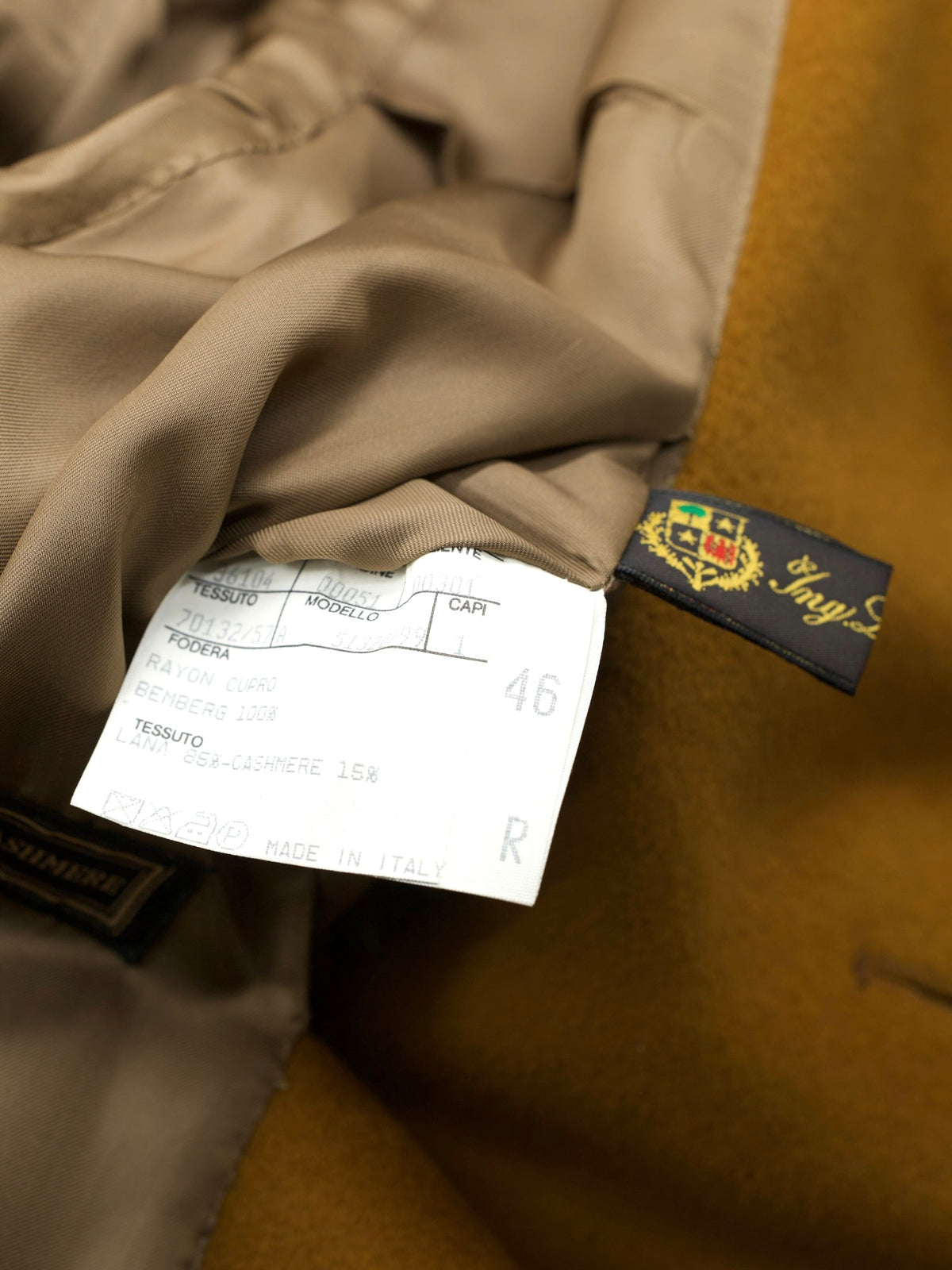 Canali Caramel Brown Vintage Wool & Cashmere Balmacaan Overcoat