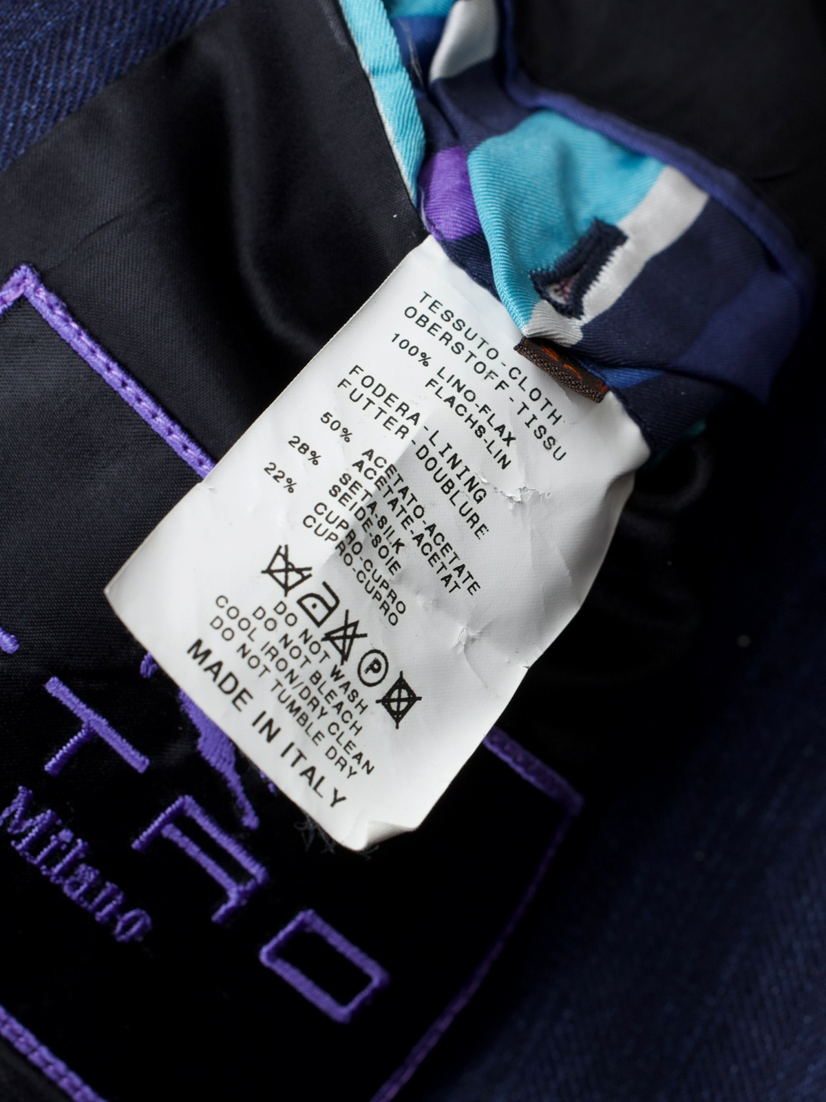 Etro Milano Denim Blue Pure Linen Herringbone Suit