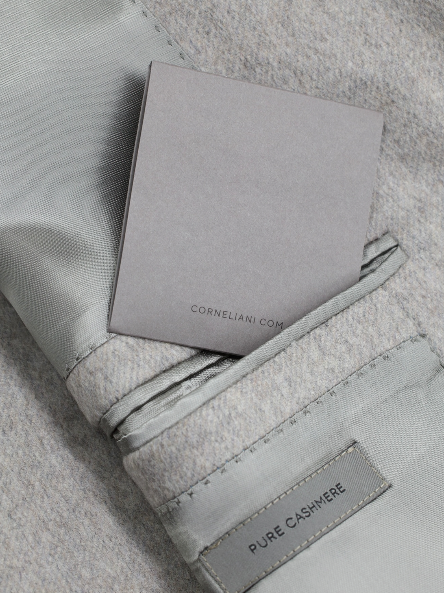 Corneliani Light Grey Pure-Cashmere Martingale-Belt Sartorial Overcoat