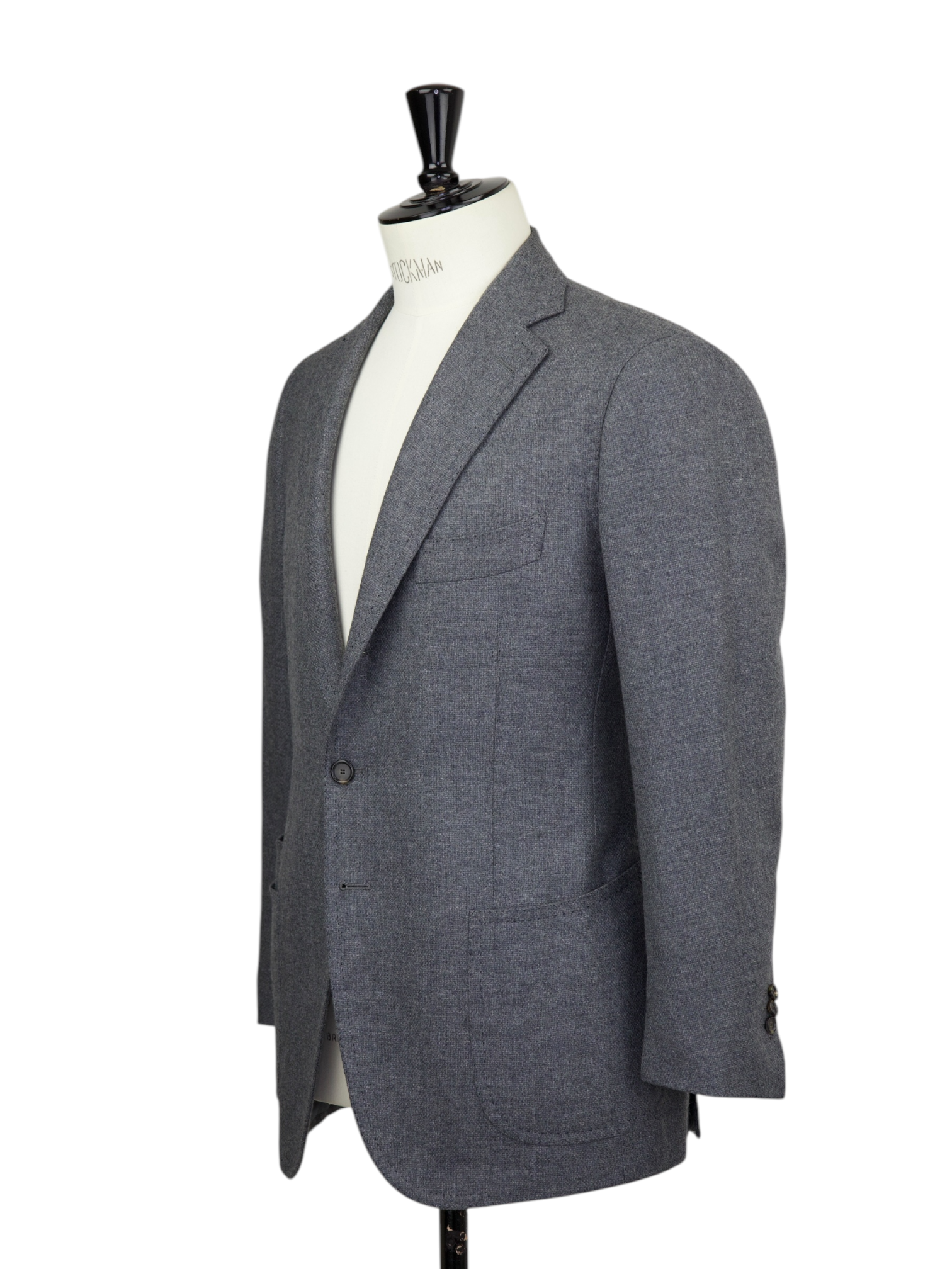 Cesare Attolini Grey Wool & Cashmere Micro-Structure Jacket