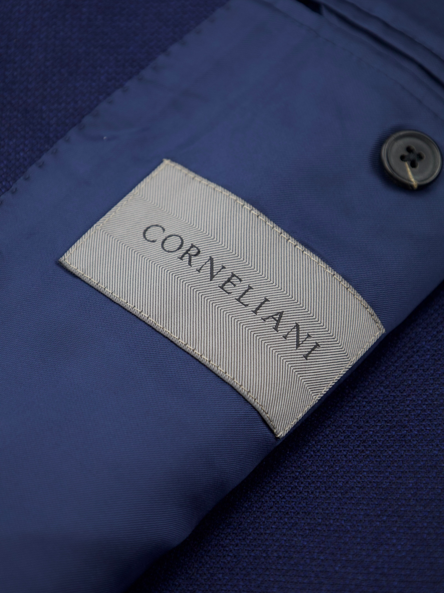 Corneliani Dark Blue Cashmere & Silk Micro-Structure Jacket