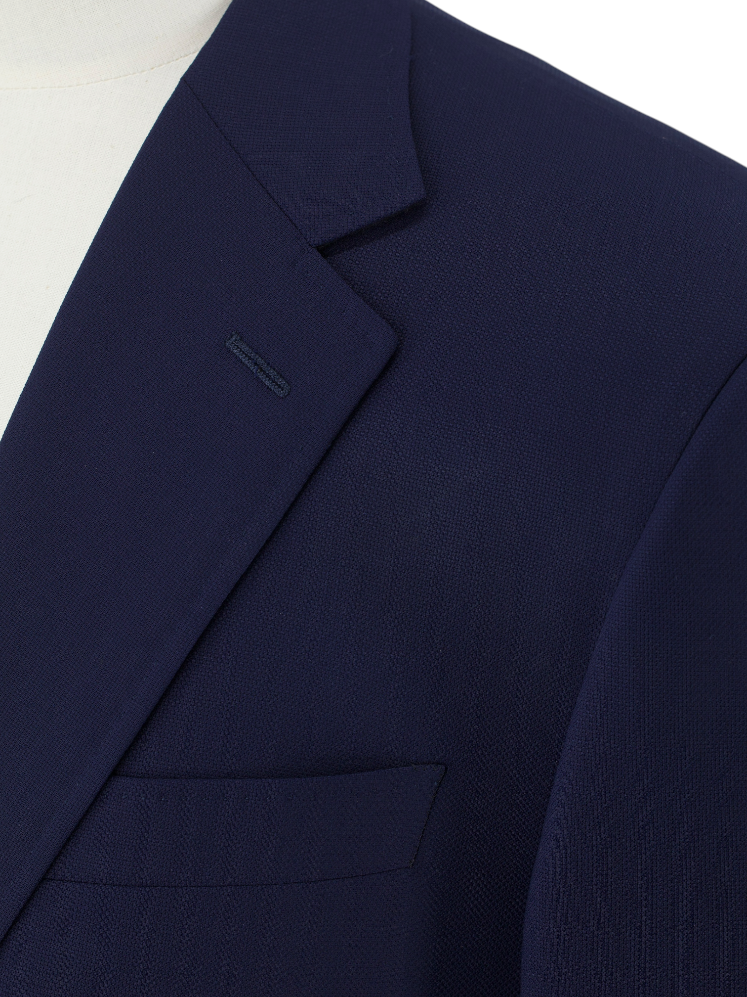 Canali Marine Blue Pure Water-Resistant Wool Basket-Weave Jacket