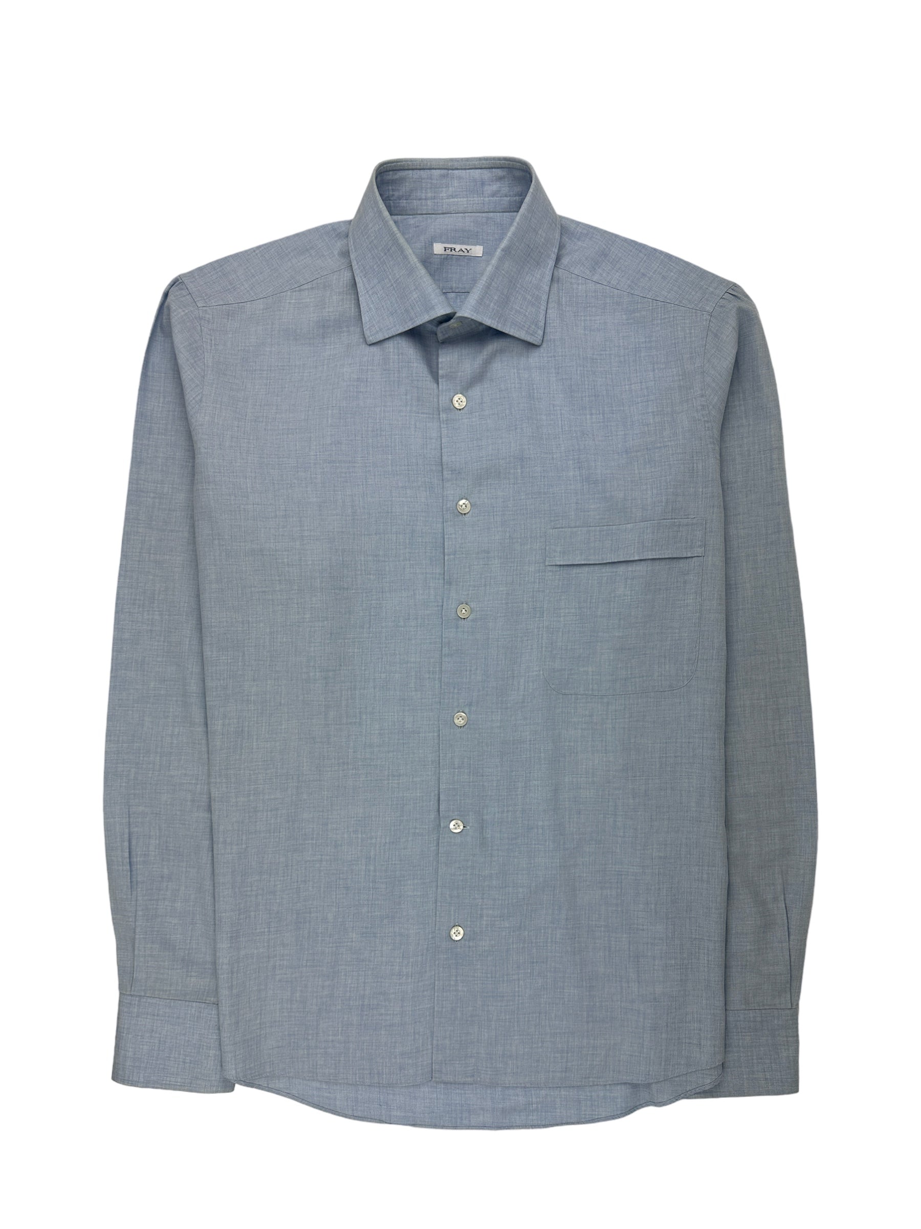 Fray Light Blue Cotton Cashmere Flannel Shirt
