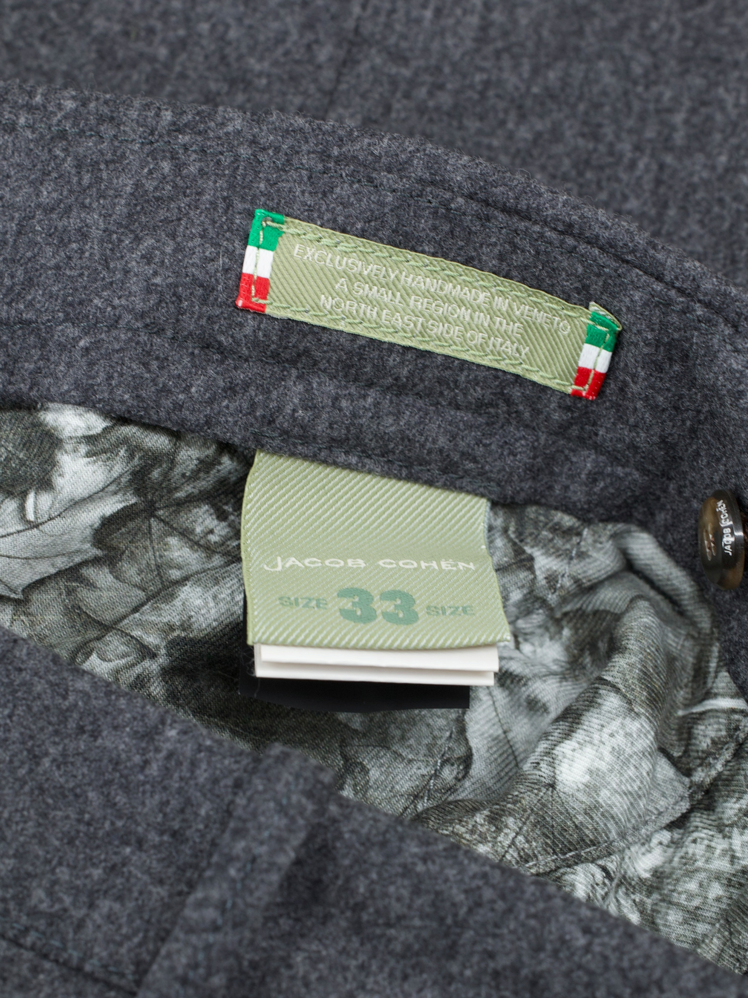 Jacob Cohen Grey Wool-Flannel Bobby Trousers