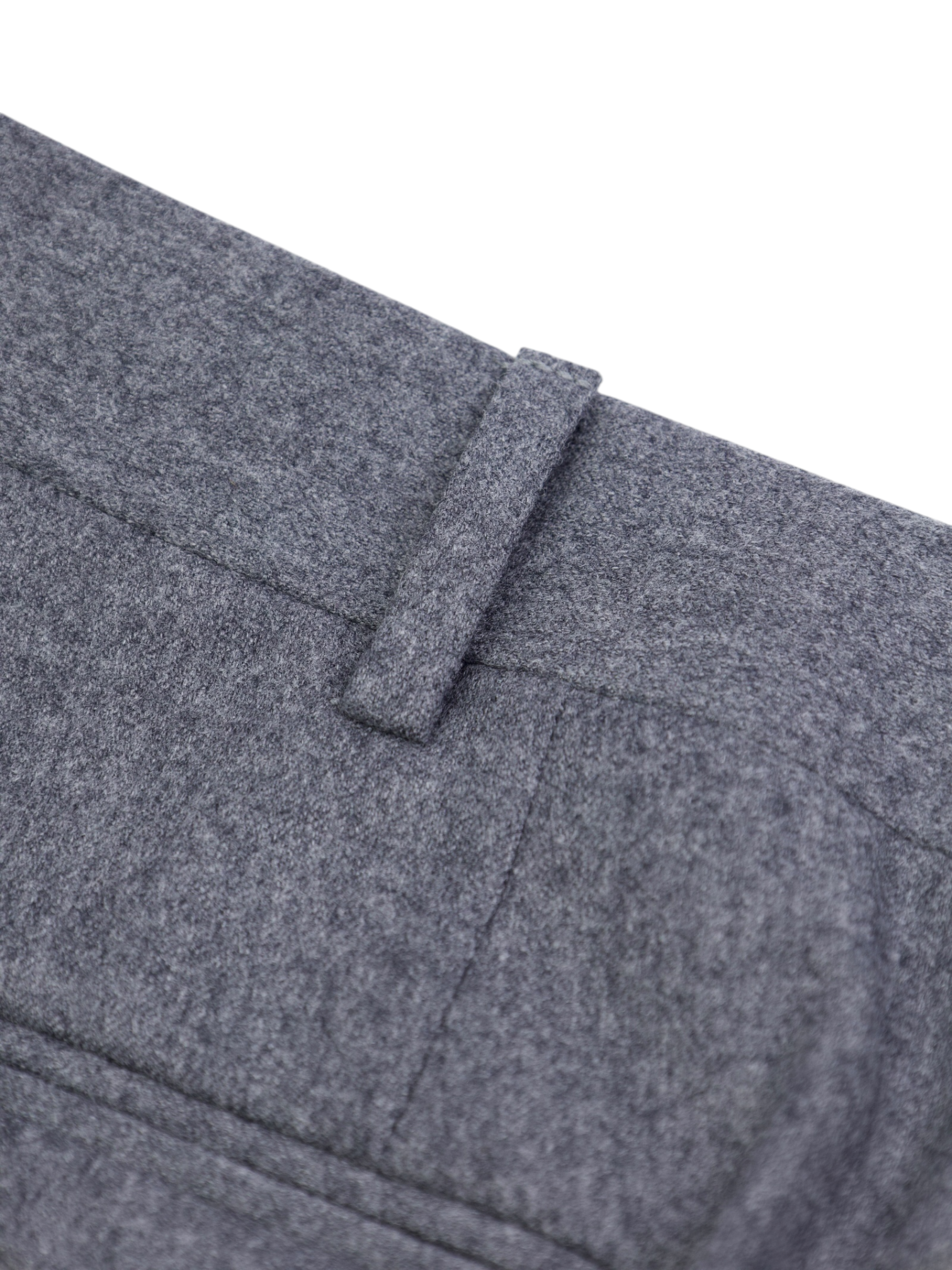 Canali Grey Classic Wool Flannel Trousers