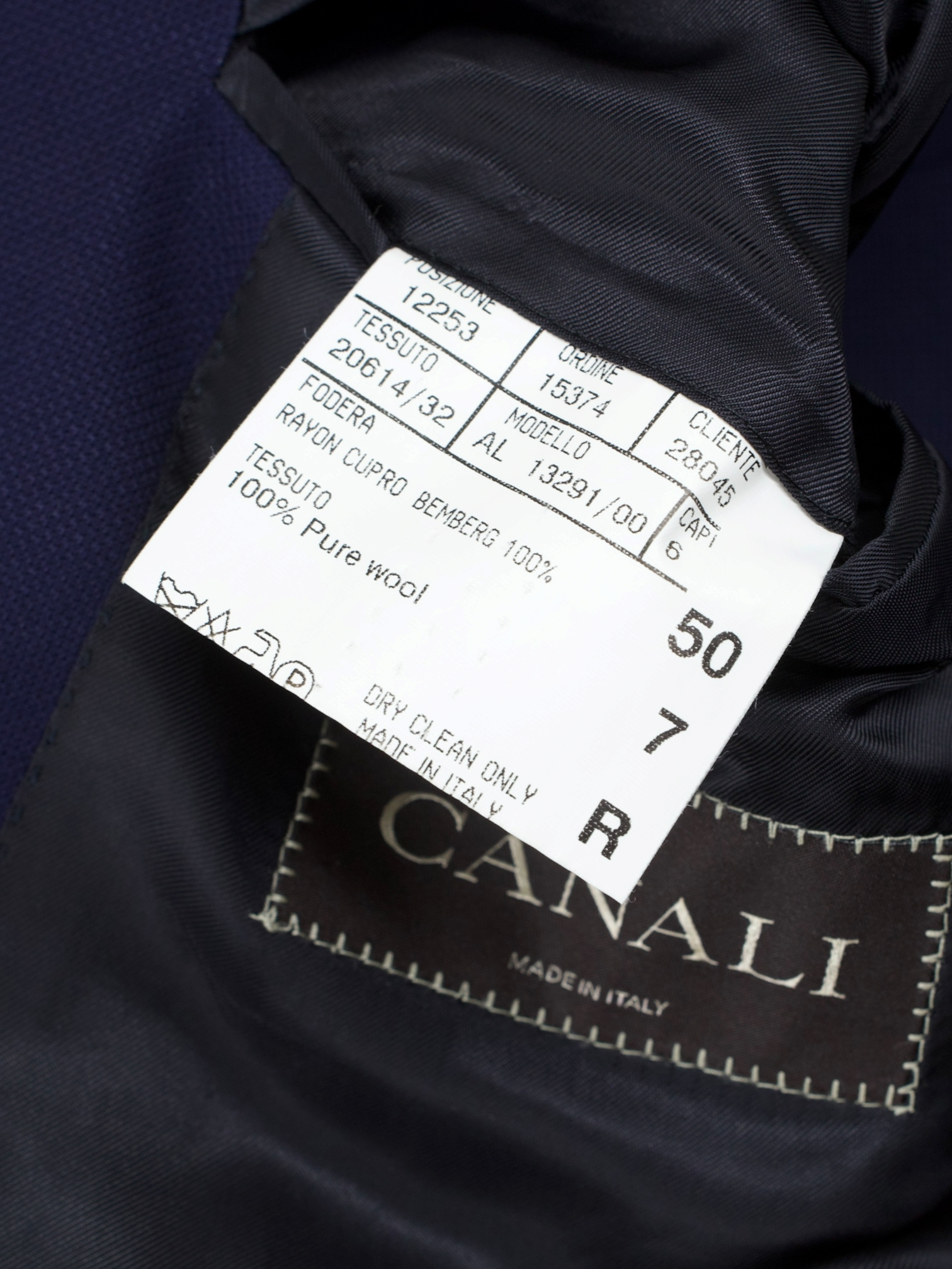 Canali Marine Blue Pure Water-Resistant Wool Basket-Weave Jacket
