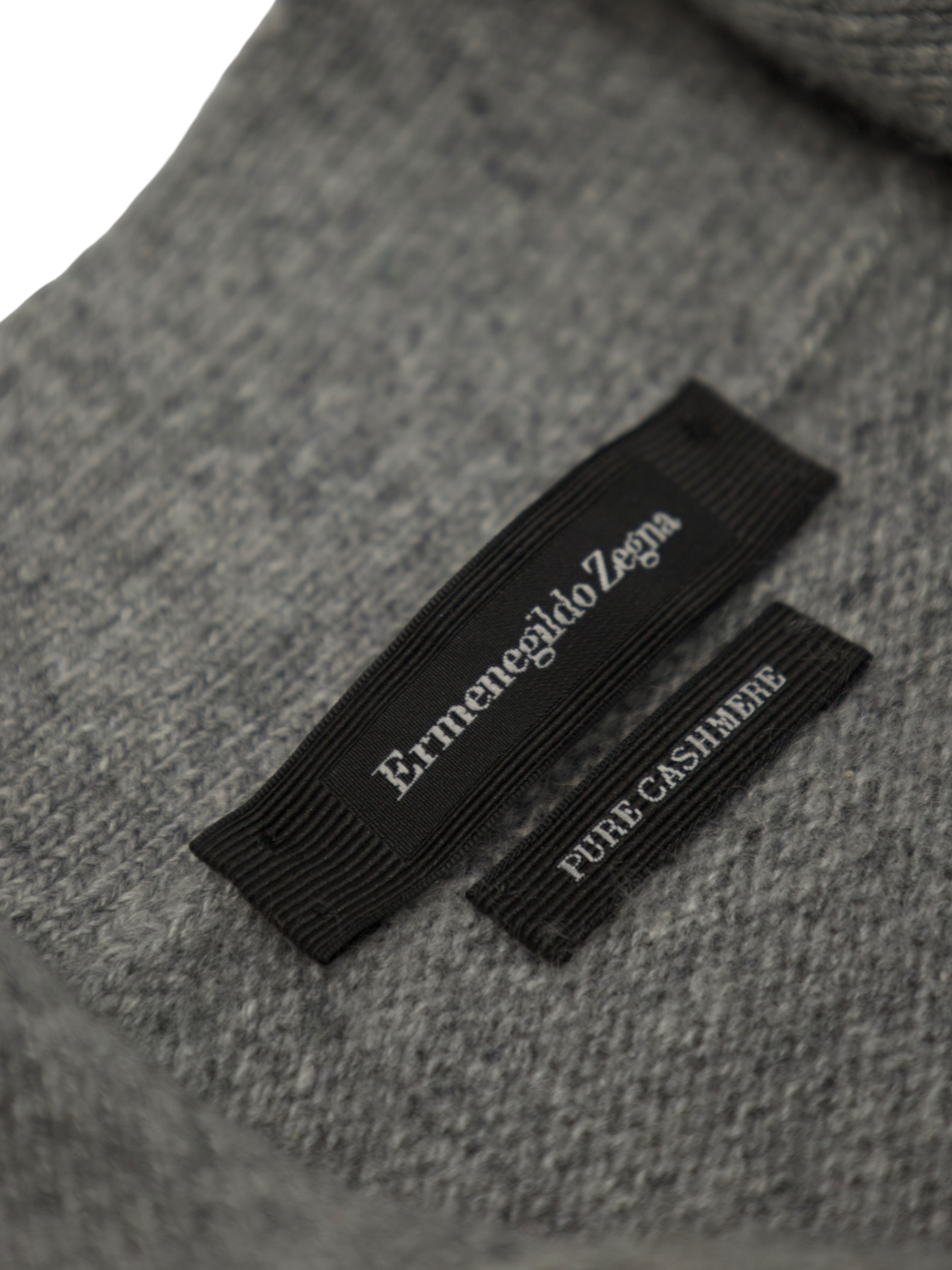 Ermenegildo Zegna Light Grey Nubuck-Trimmed Cashmere Fisherman's Sweater