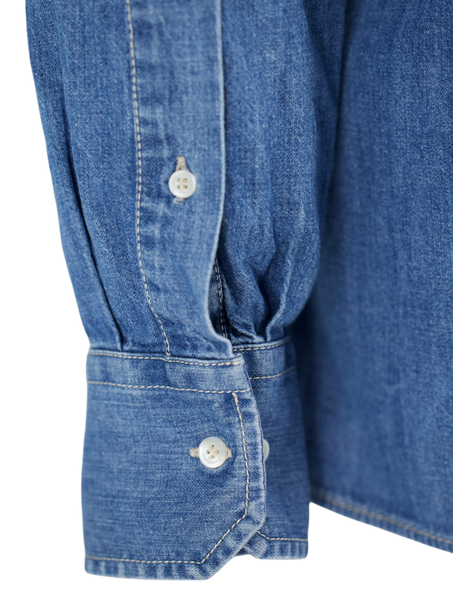 Brunello Cucinelli Blue Western Style Denim Overshirt