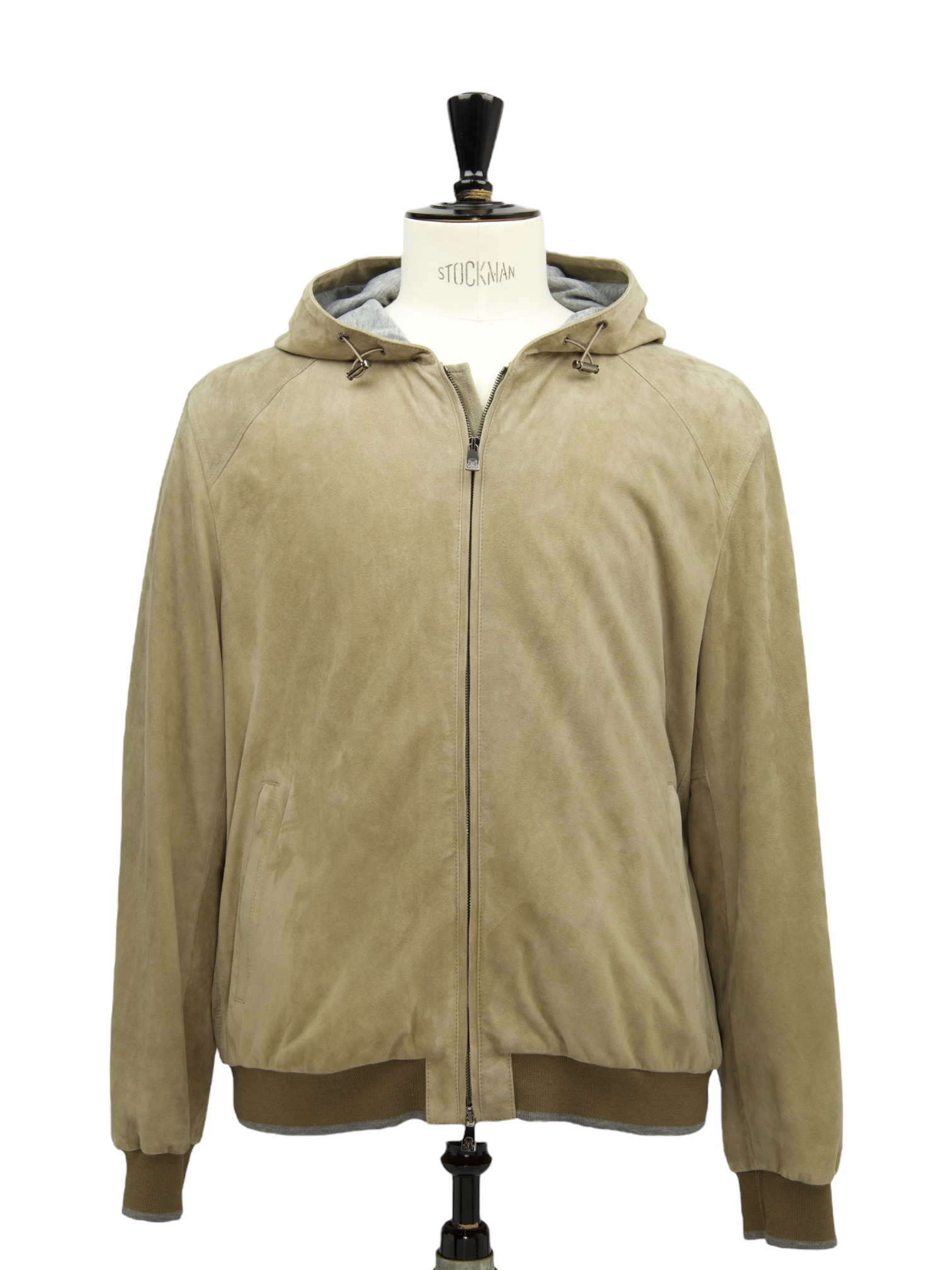 Corneliani Light Brown Lambskin Suede Hooded Jacket