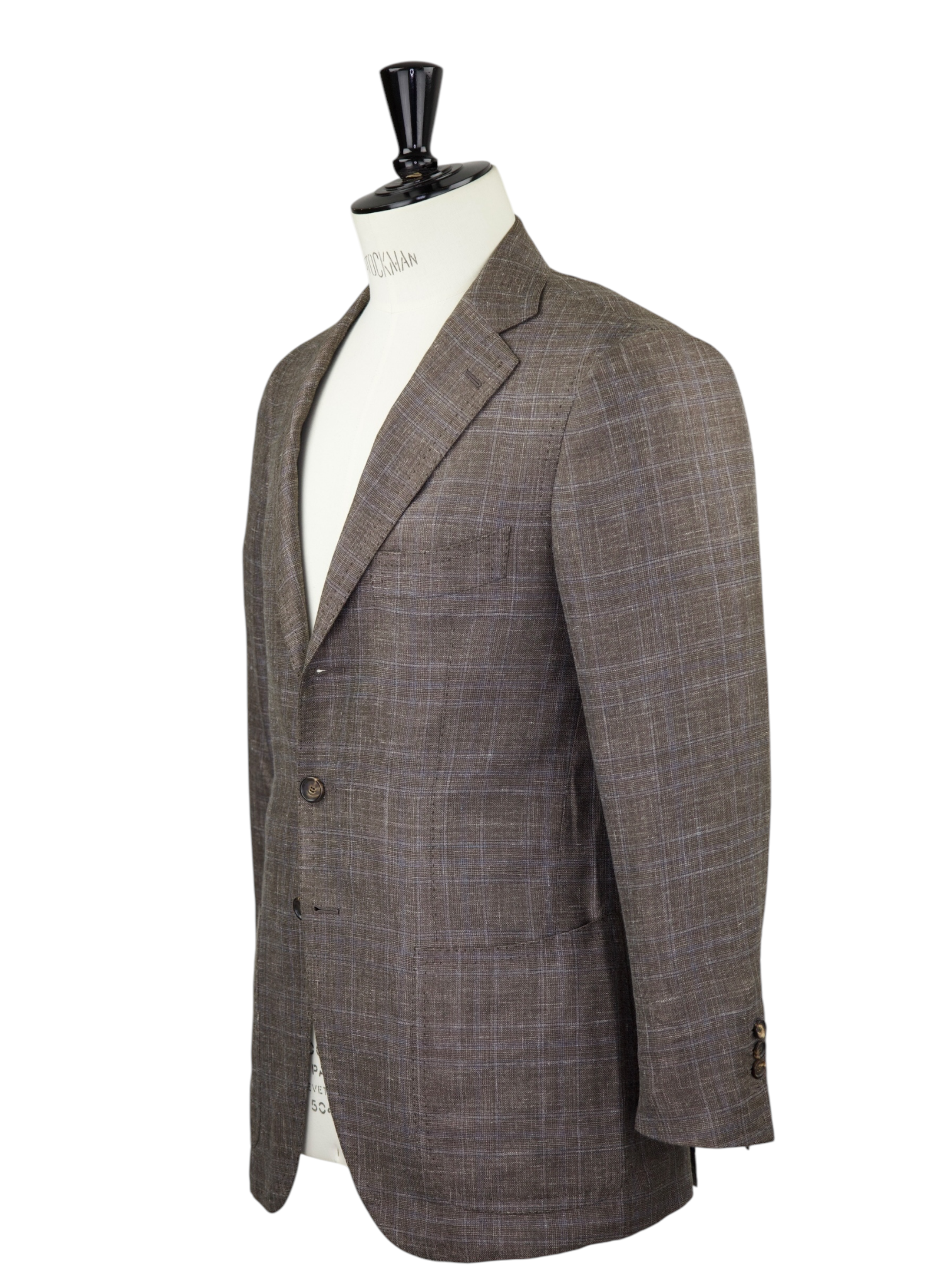 Cesare Attolini Light Brown Cashmere, Silk & Linen Checkered Jacket