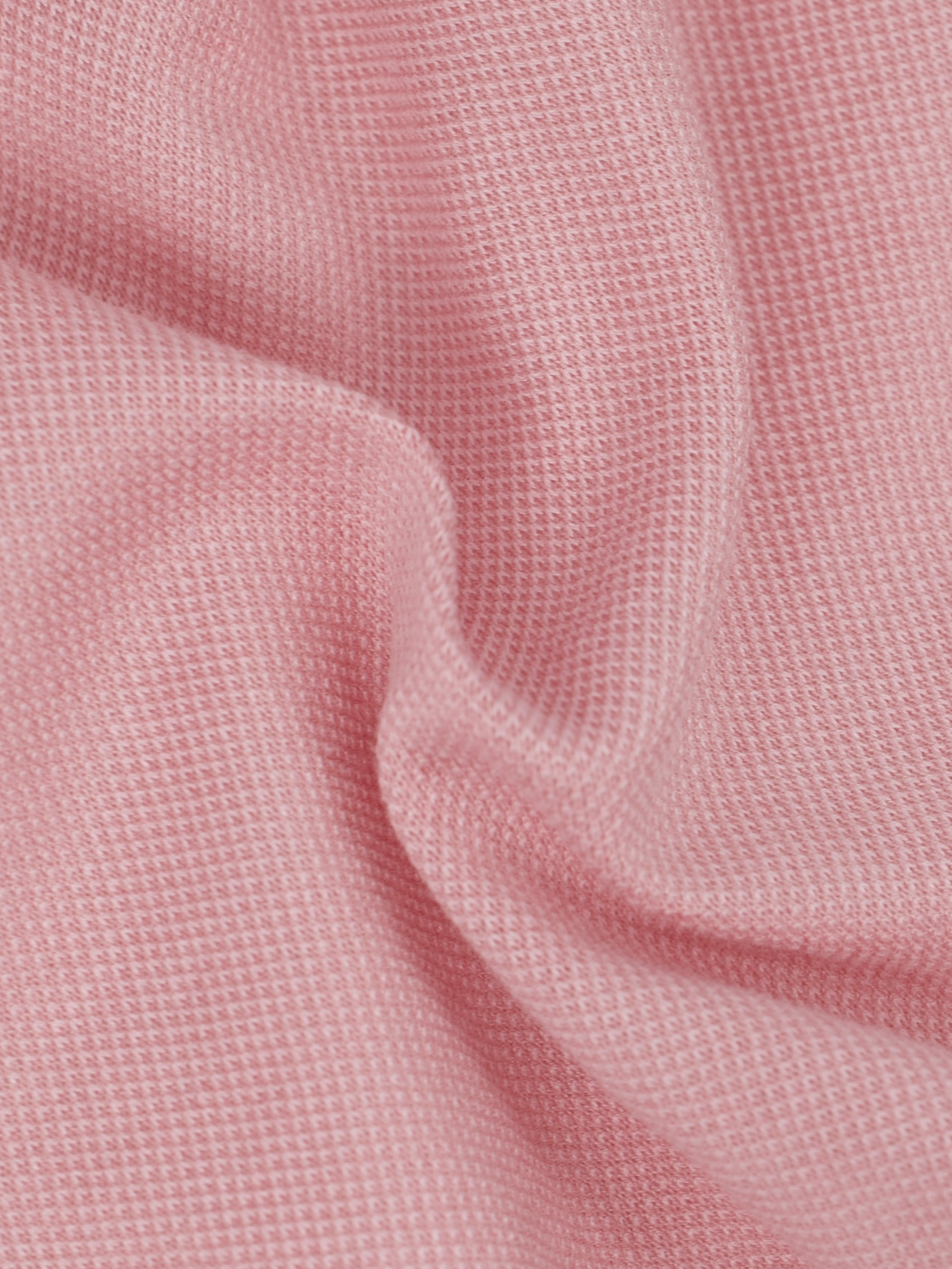 Fray Pink Cotton Piqué Knitted Button-Down Shirt