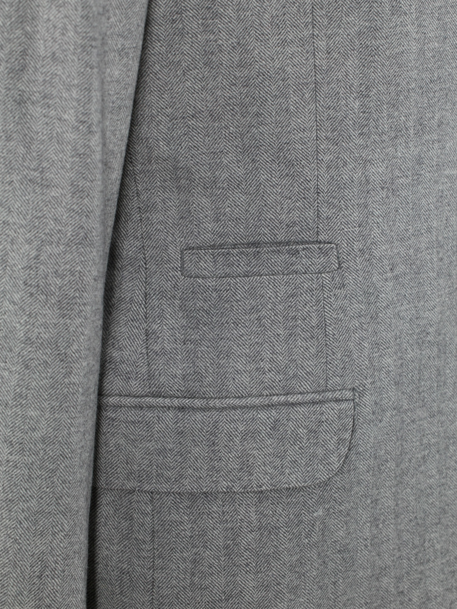 Brunello Cucinelli Grey Wool & Cashmere Elbow-Patch Herringbone Jacket