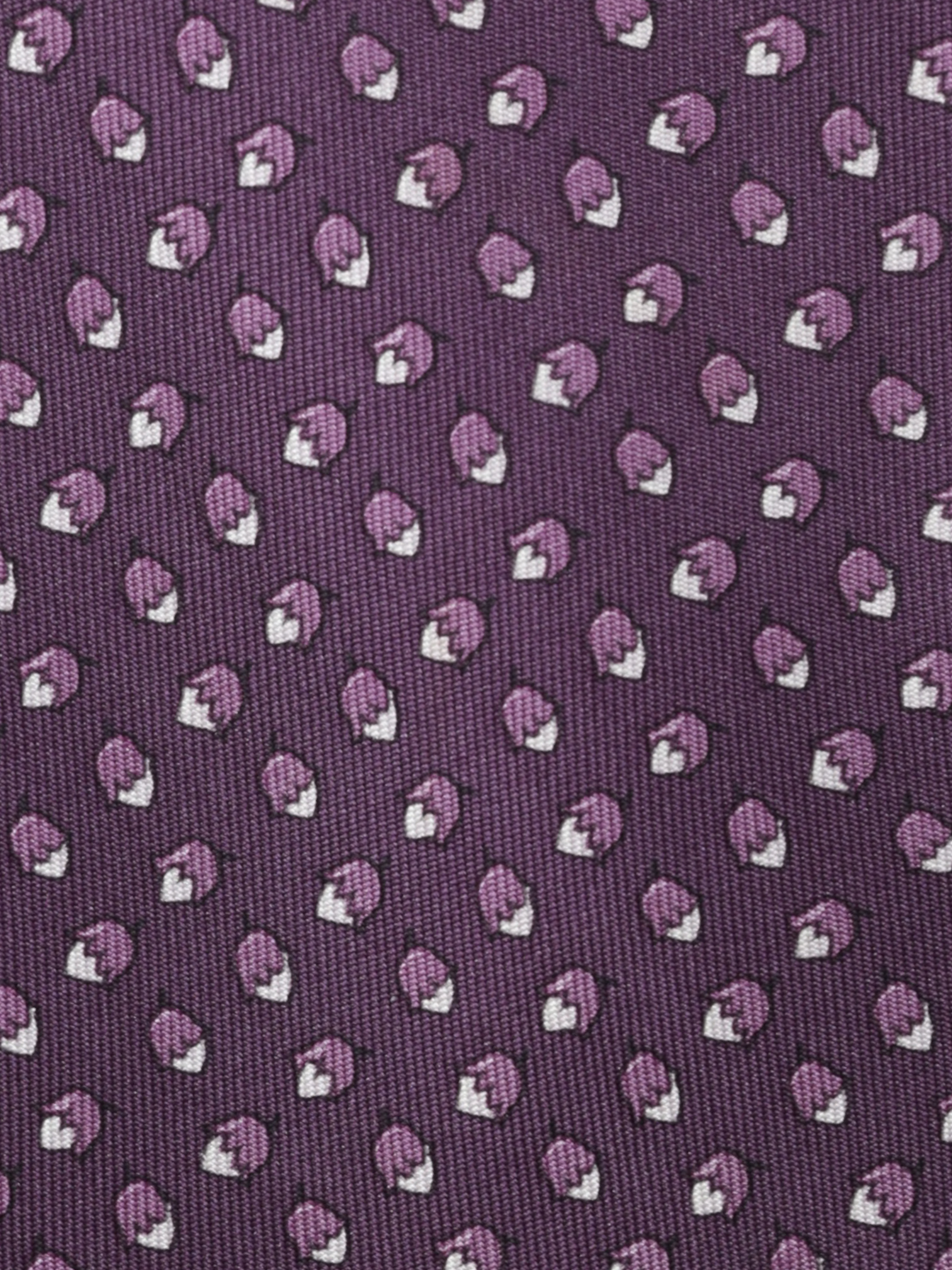 Hermès Purple Silk Squirrel & Acorns Pattern Tie