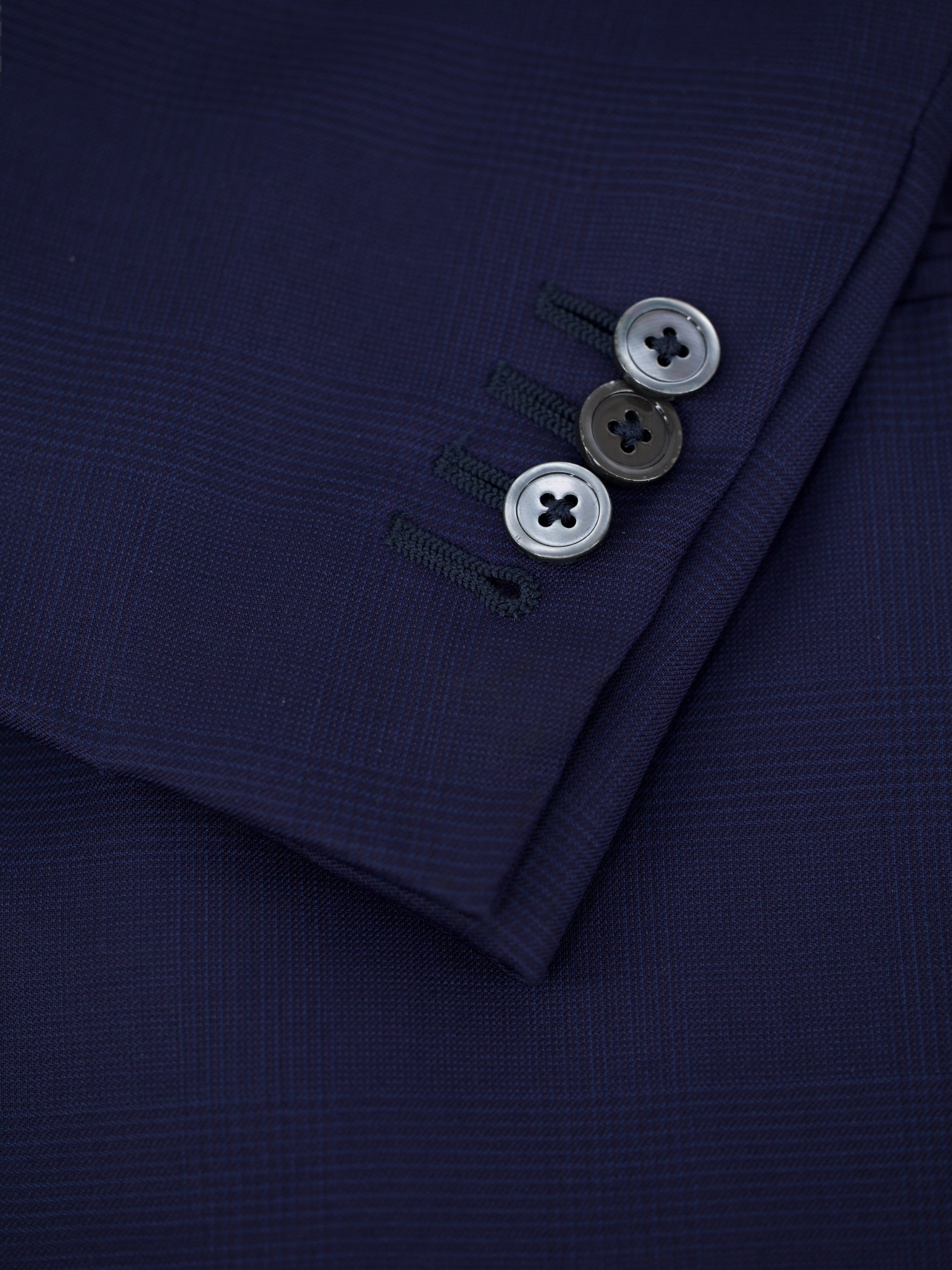 Isaia Dark Blue Super 130's Prince of Wales Jacket