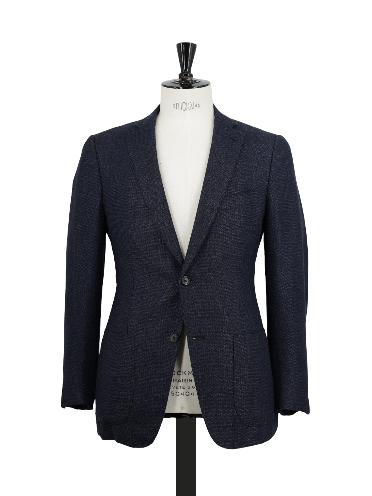 Isaia Blue Wool, Silk, Linen & Cashmere Micro-Structure Jacket