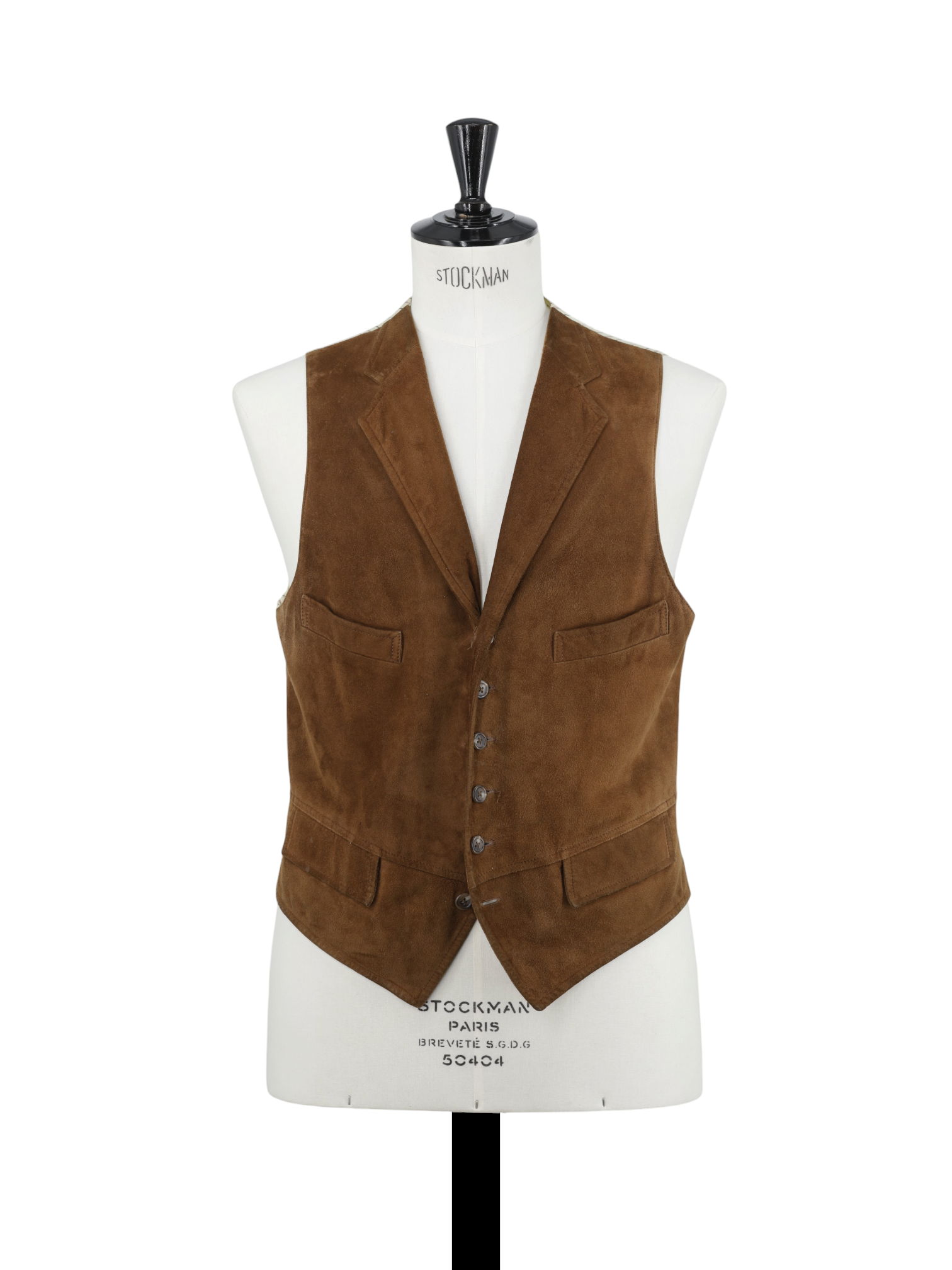 Ralph Lauren Cognac Brown Vintage Suede Western-Style Waistcoat