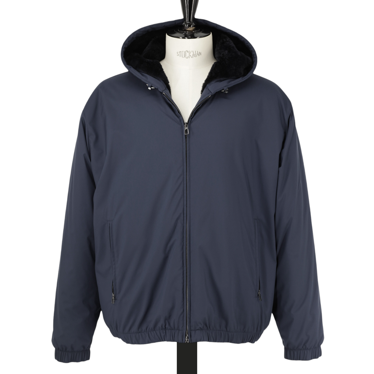 Loro Piana Navy Castorino-Lined Windmate Hooded Bomber Jacket